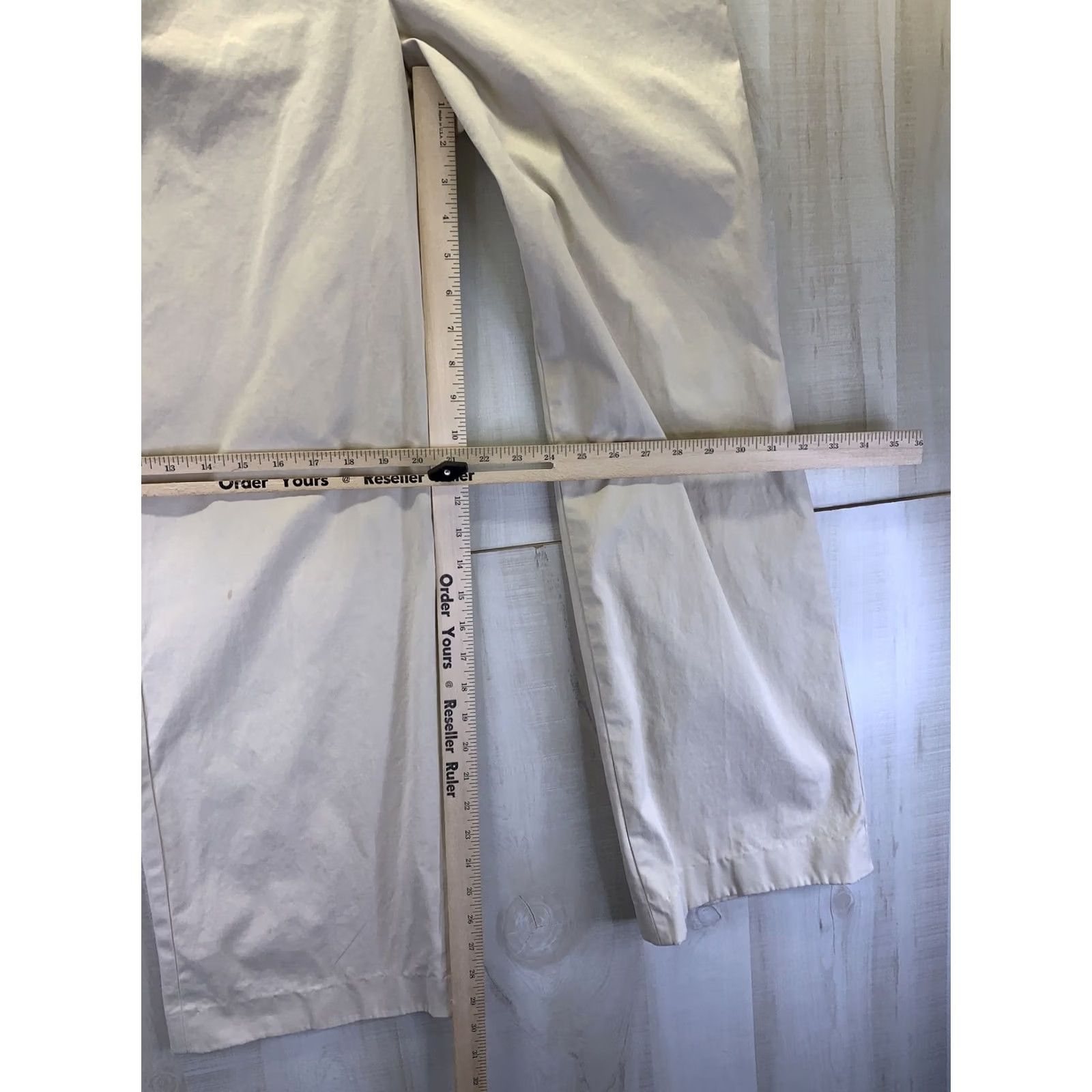 J.Crew J.CREW Stretch Khaki Straight Wide Leg Womens Pants 8-7815 Size 8 Beige Cotton Blend Chino Flats Front Casual Workwear Vintage: No Womens Size 30" / US 8 / IT 44 - 4 Thumbnail