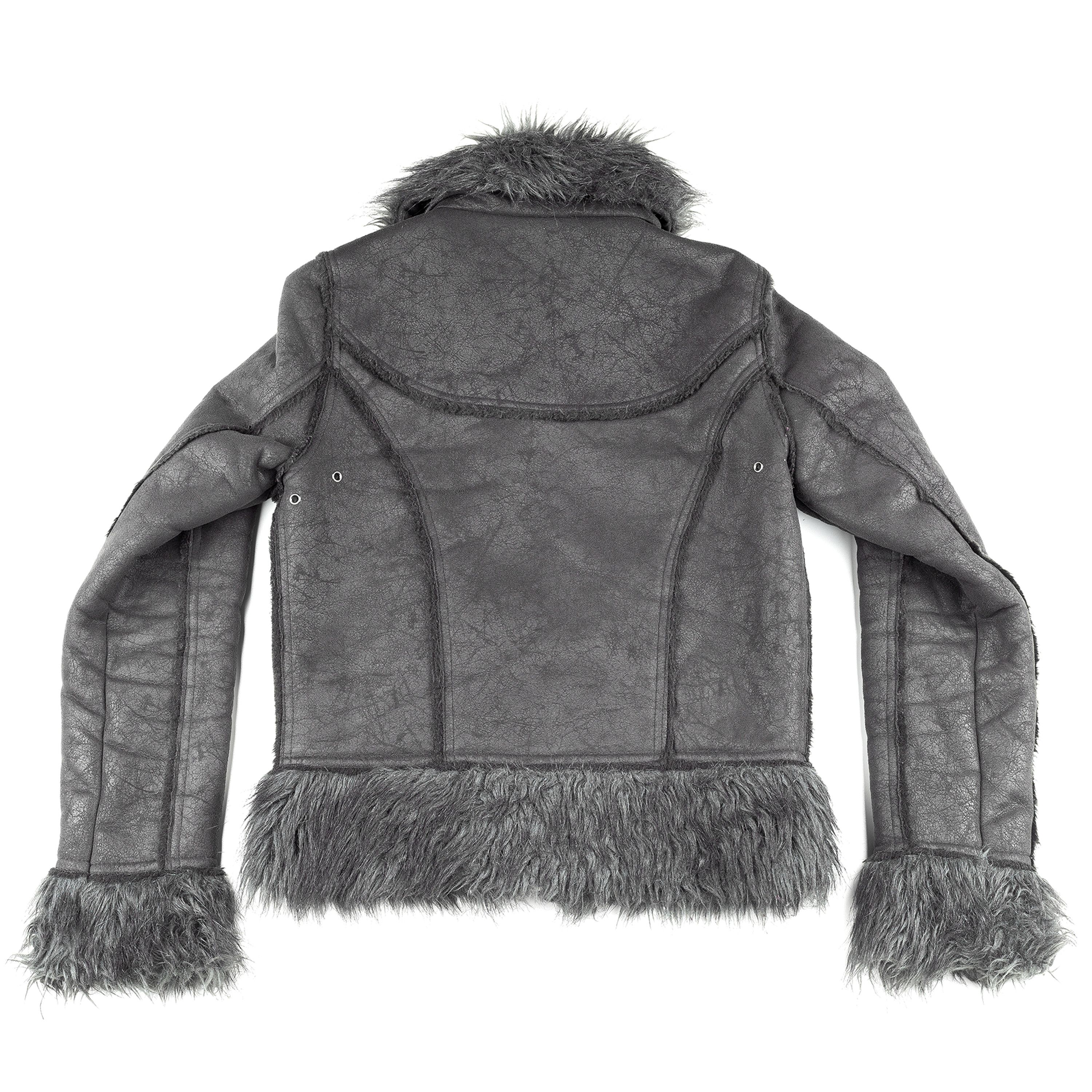 Guess × Vintage Guess Vintage Black Leather Fur Coat (S) Size S / US 4 / IT 40 - 2 Thumbnail