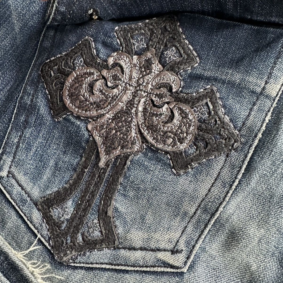 🔥 Cloud72 Big Embroidery Cross Logo Denim Waist 34 D584