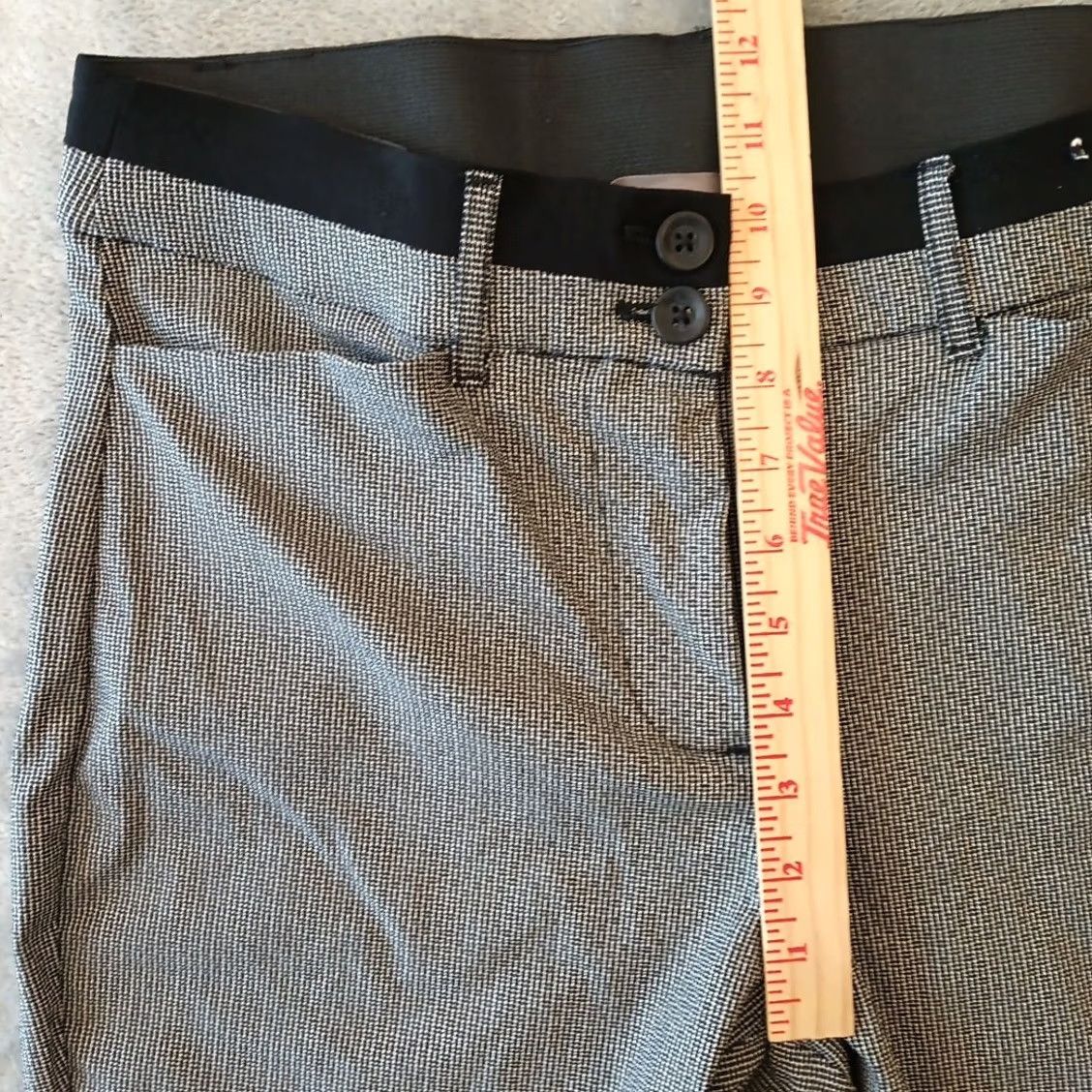 Vintage Maurices Ankle Pants Womens Medium Short Black Geometric Pockets Zip Size 32" / US 10 / IT 46 - 3 Thumbnail
