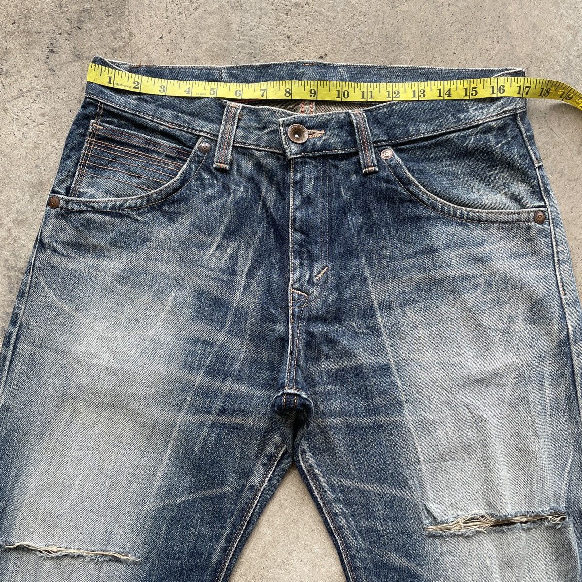 Edwin W34x31.5 Vintage Edwin Distressed Denim Faded Jeans Pants Size US 34 / EU 50 - 6 Thumbnail