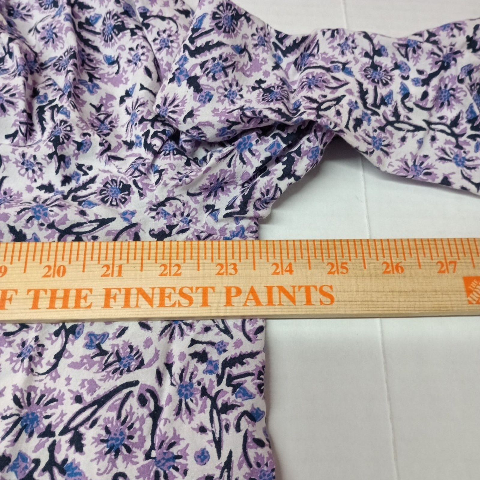 Lucky Brand Lucky Brand Border Purple Multi Floral Keyhole Neckline 2XL Size XXL / US 16-18 / IT 52-54 - 4 Thumbnail