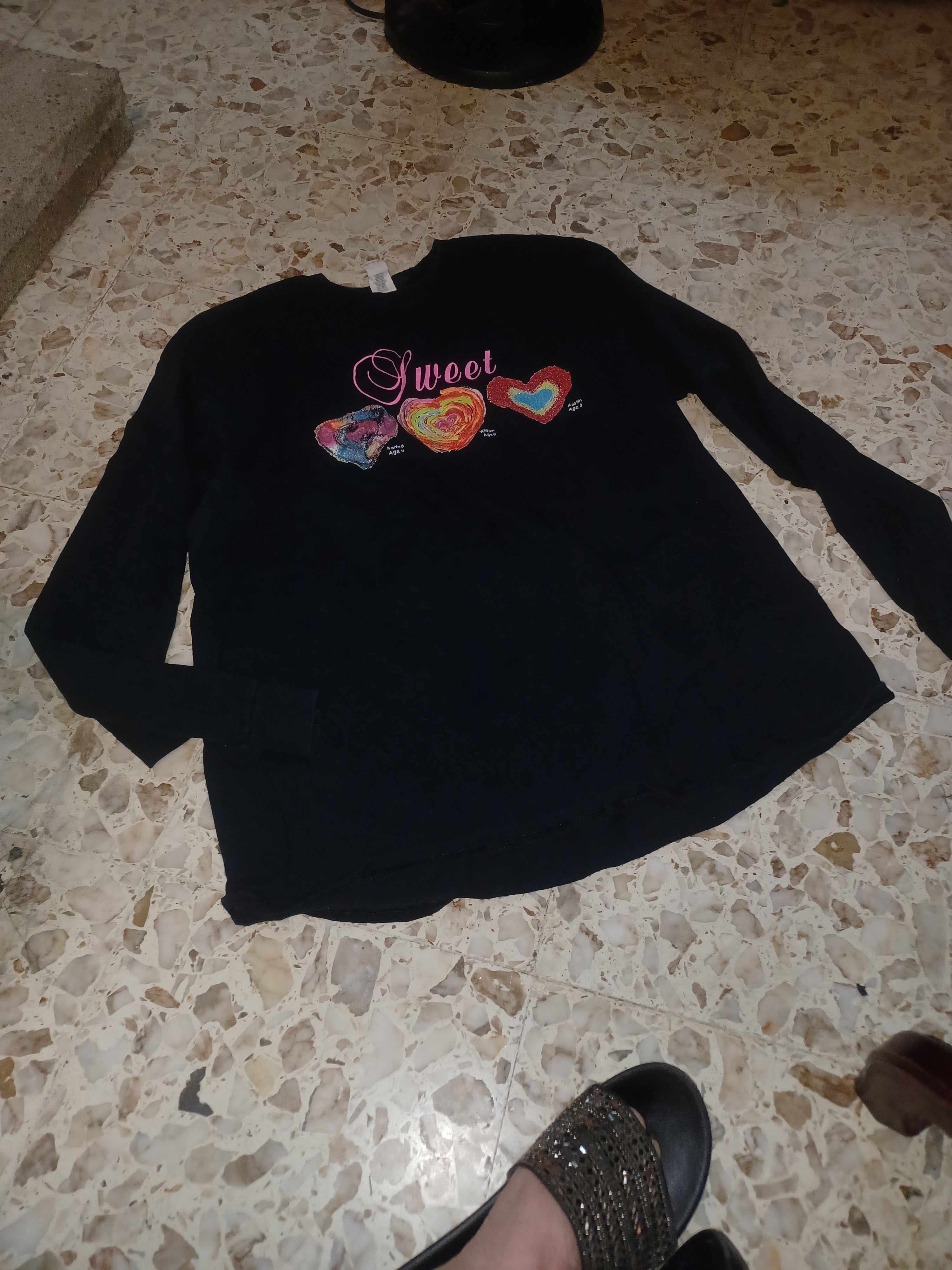Other Women's Long Sleeve Tee Children's Artwork Sweet XL Black Size XL / US 12-14 / IT 48-50 - 1 Thumbnail
