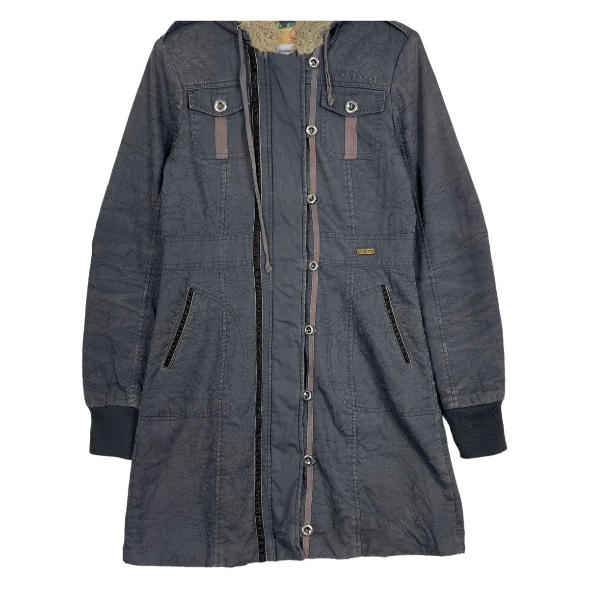 Billabong 💥BILLABONG DENIM WINTER FUR HOODIE JACKET Size M / US 6-8 / IT 42-44 - 4 Thumbnail