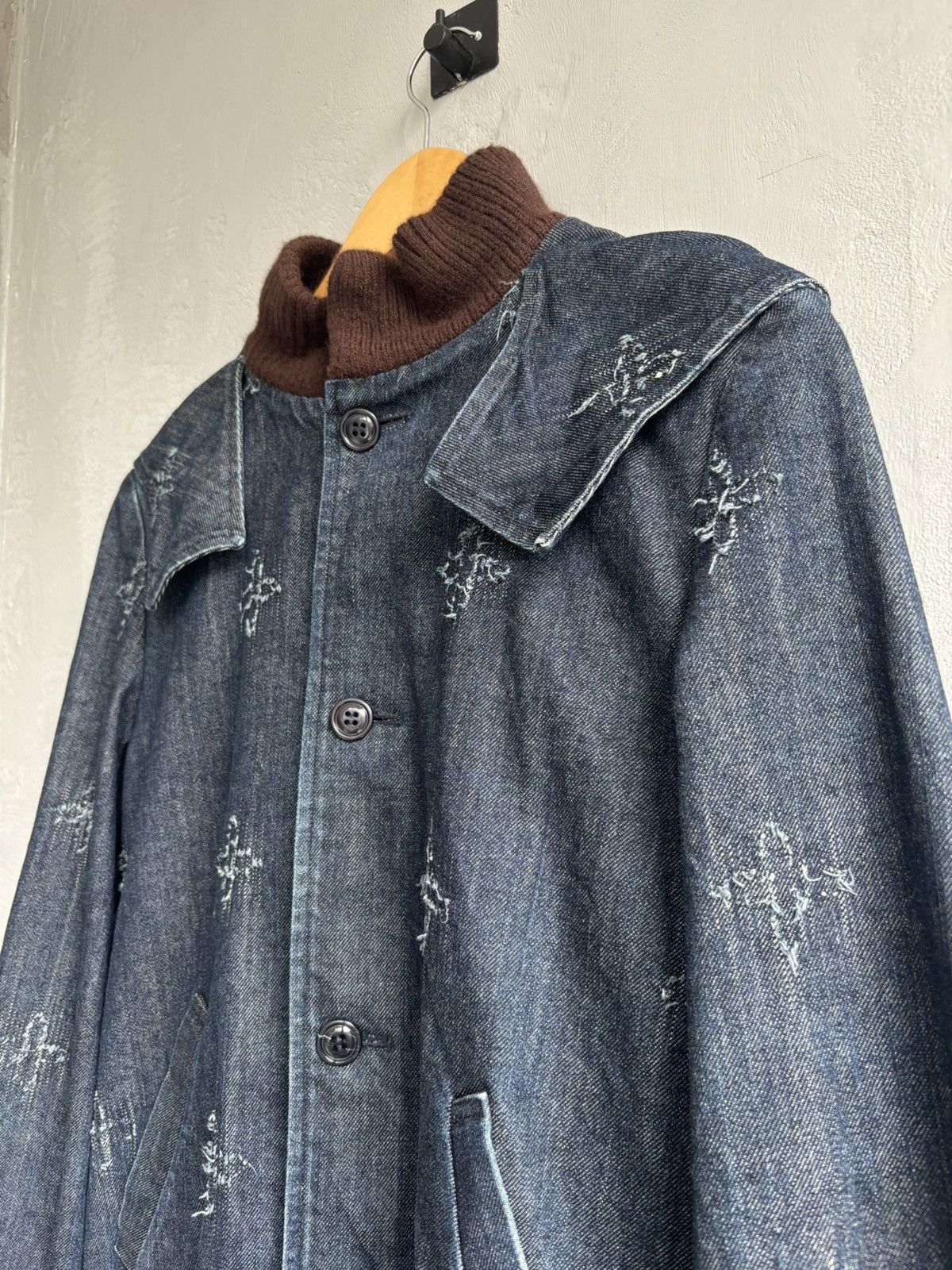 Issey Miyake I.S by Sunao Kuwahara Embroidered Denim Bomber Size US M / EU 48-50 / 2 - 3 Thumbnail