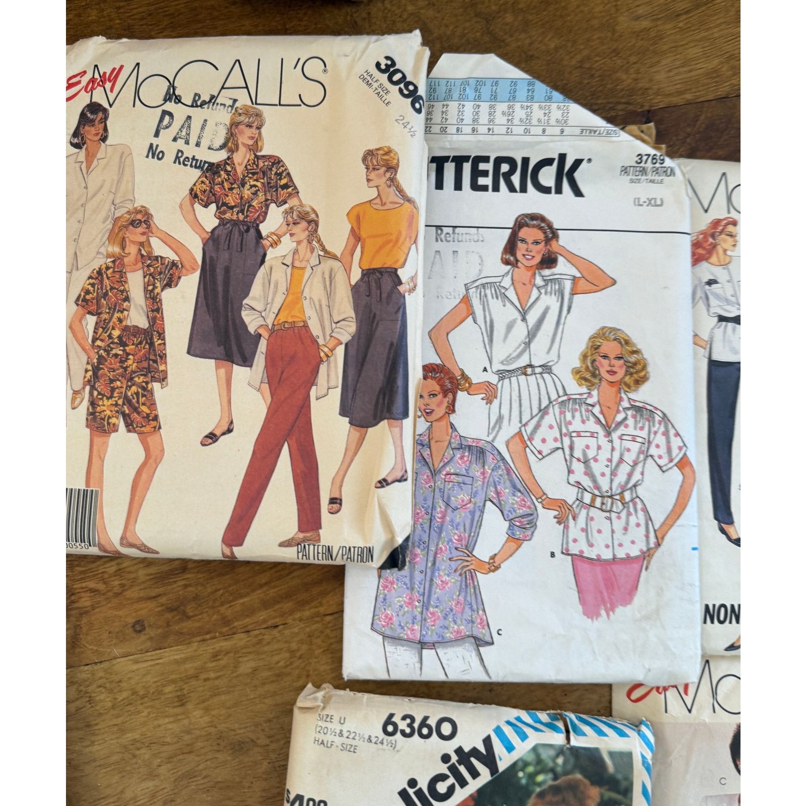 Other Vintage Lot of 9 80s Plus Size Sewing Patterns 20-24 Size ONE SIZE - 4 Thumbnail