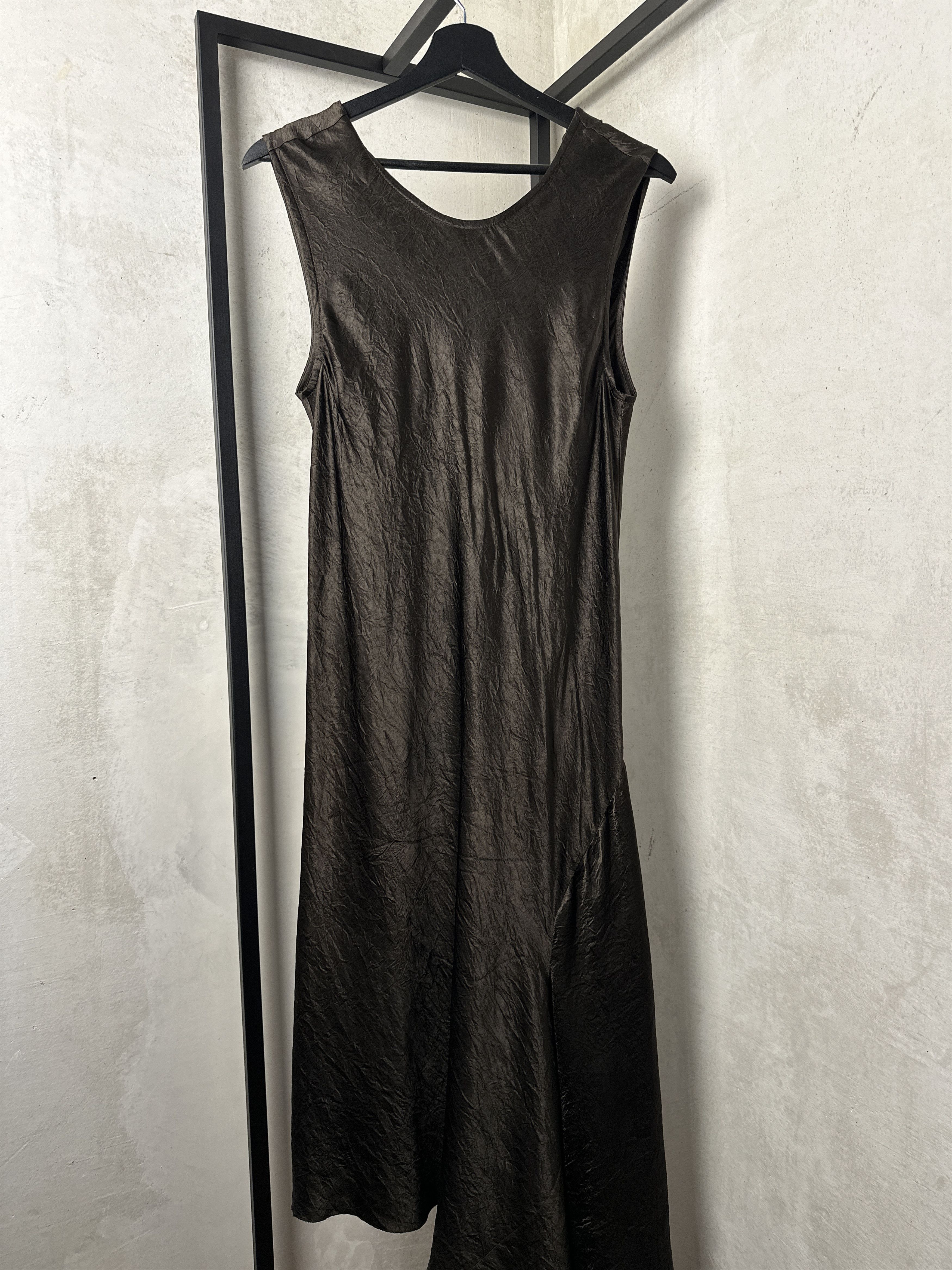 Ann Demeulemeester ANN DEMEULEMEESTER Lambeth Bias Asymmetrical Dress in Cigar Size S / US 4 / IT 40 - 3 Thumbnail