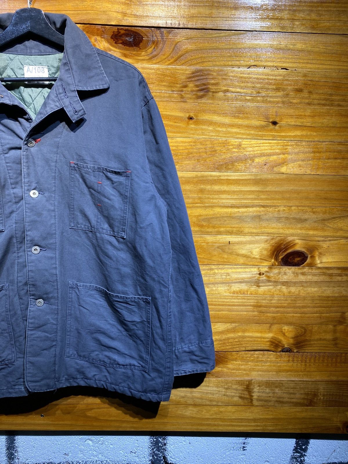 Japanese Brand Vintage Billy Stone’s A/108 Quilted Work Jacket – Navy Blue Size US L / EU 52-54 / 3 - 6 Thumbnail