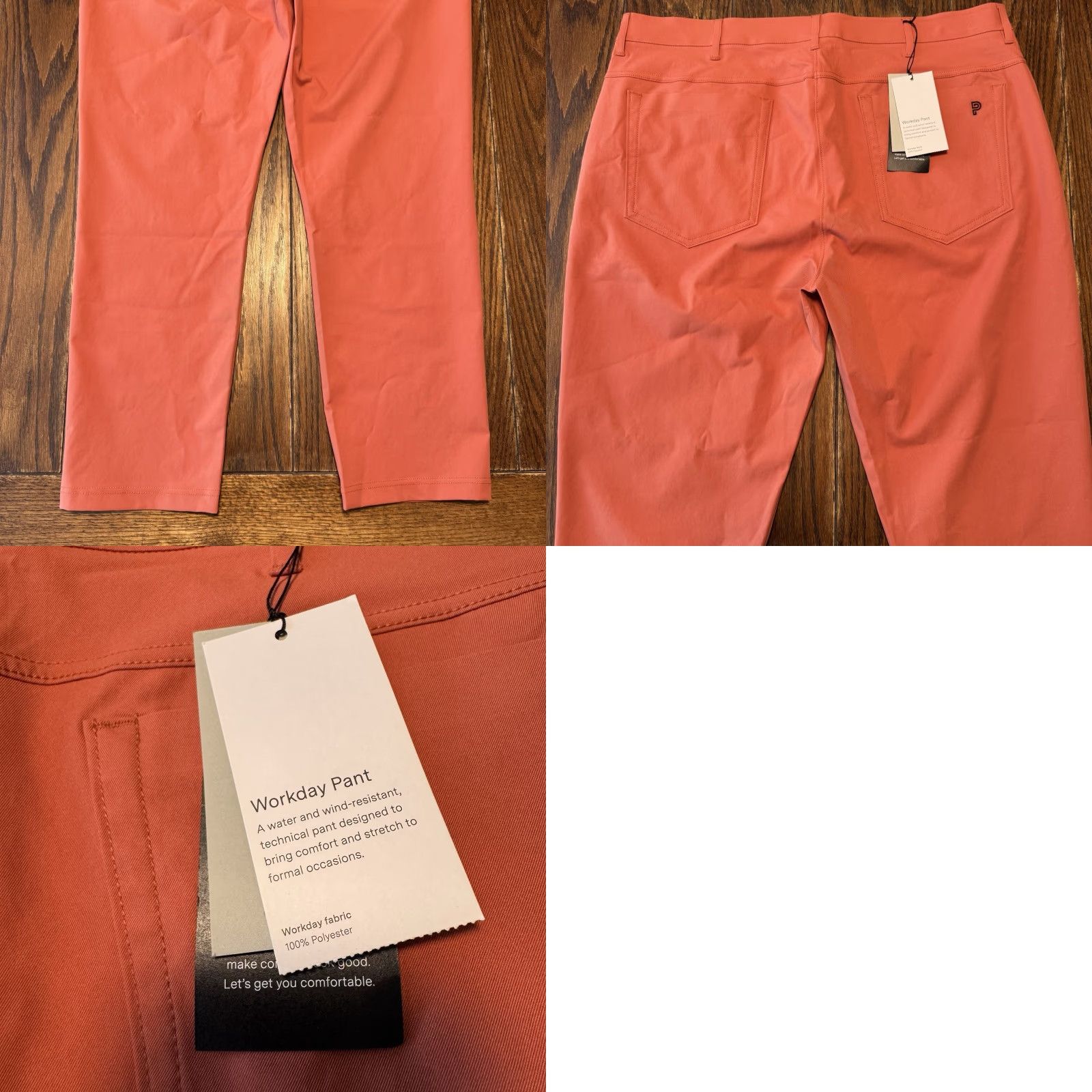 Vintage Public Rec Workday Chino Pants Mens 38x30 Slim Straight Pink 5-Pocket Stretch Size US 38 / EU 54 - 8 Thumbnail
