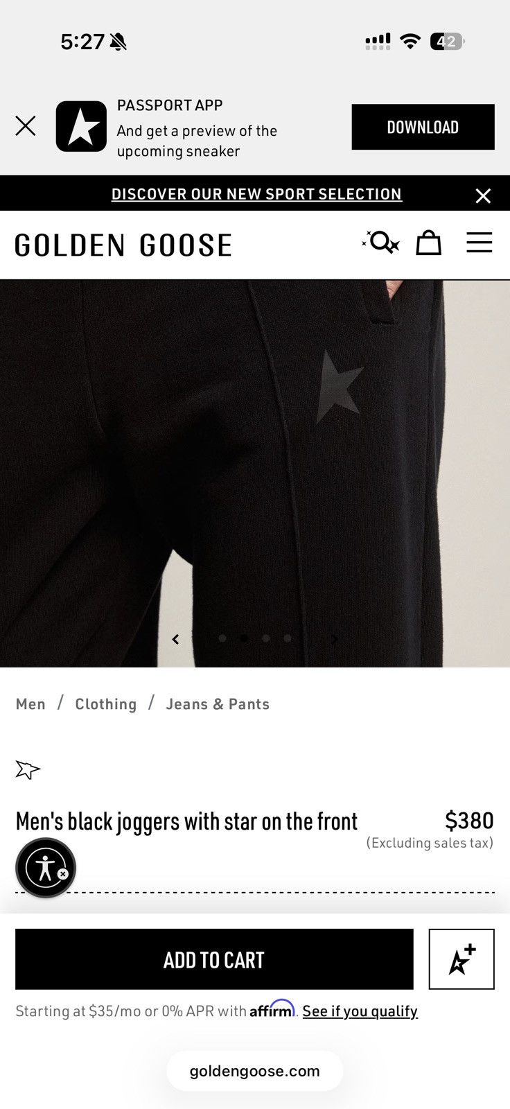 Golden Goose Golden Goose Black Tapered Sweats size L Size US 33 - 3 Thumbnail