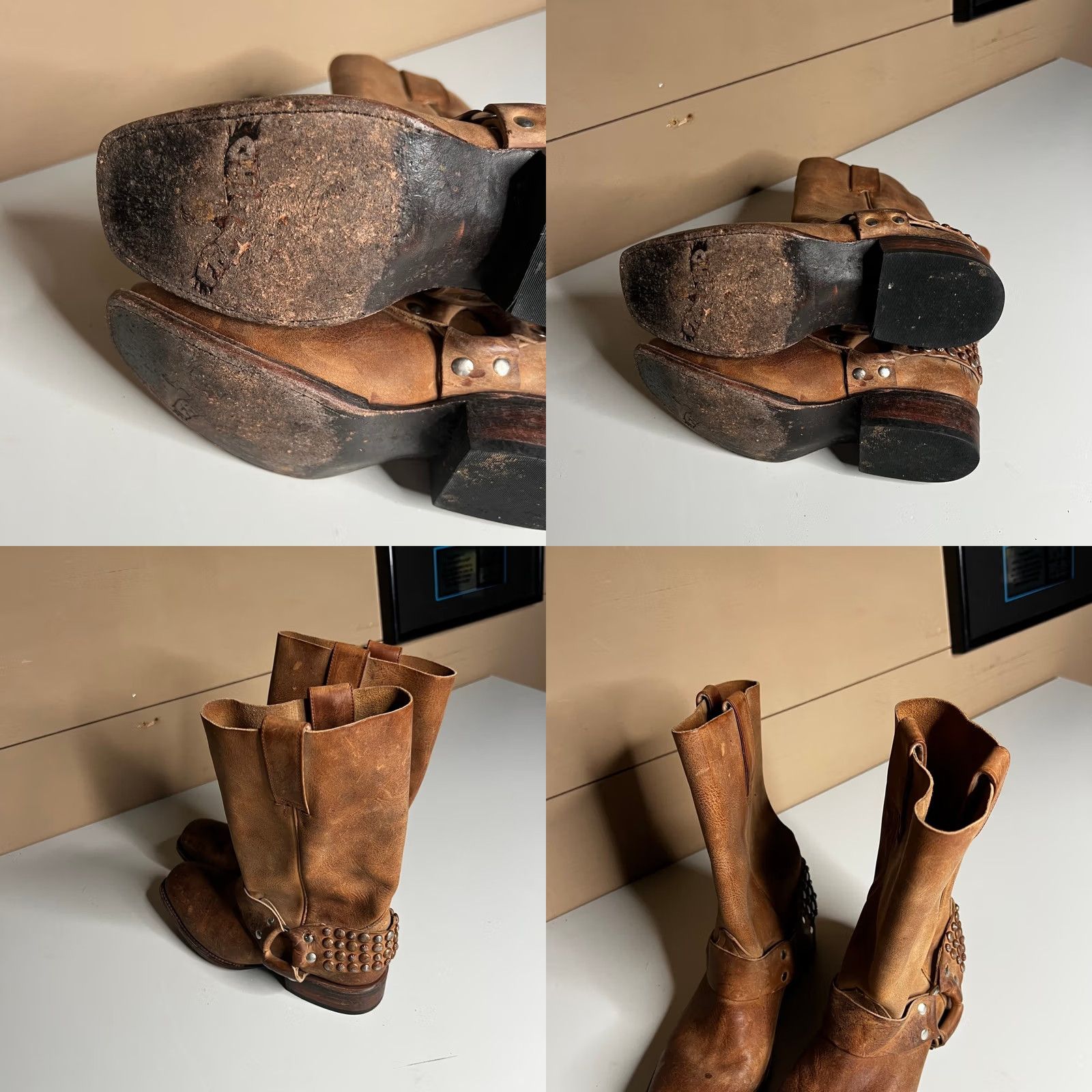 FREEBIRD Freebird By Steven - Tan Leather Harness Boots - Mens Boot Size US 6 / EU 39 - 8 Thumbnail