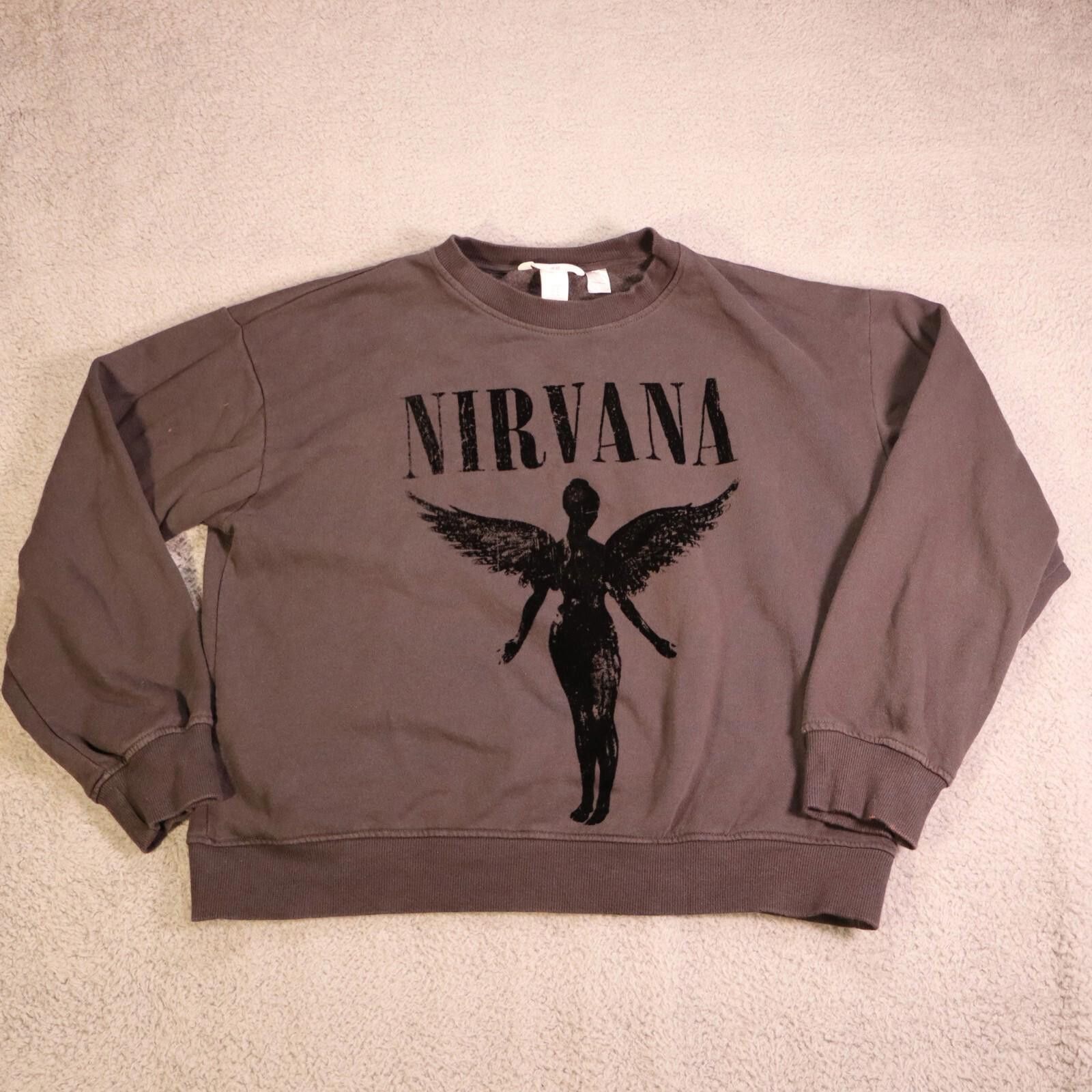 H&M H&M Nirvana Oversized Sweater Grey Medium Adult READ Size M / US 6-8 / IT 42-44 - 2 Thumbnail