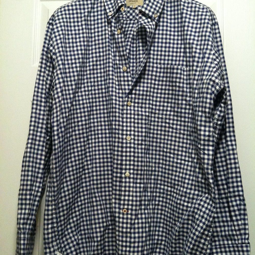 T.M. Lewin T.M.LEWIN MENS BLUE COTTON CASUAL SHIRT SIZE: XL Size US XL / EU 56 / 4 - 3 Thumbnail