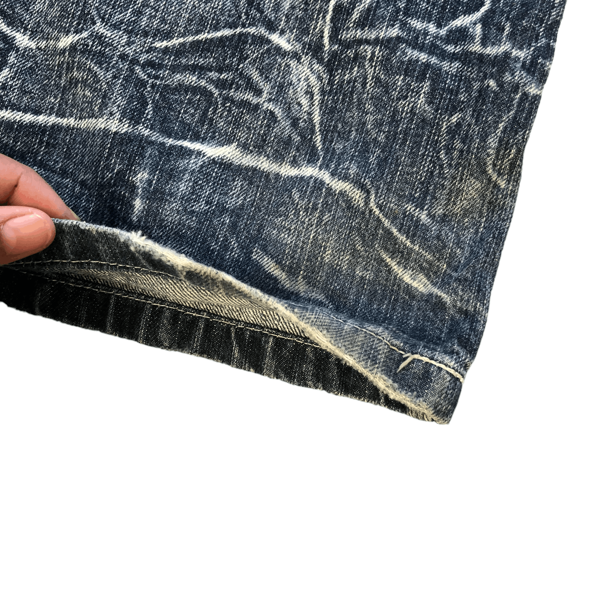 Japanese Brand NYLOUS DESIGN LIMITED EDITION DOUBLE WAIST DENIM #5982-216 Size US 31 - 19 Thumbnail