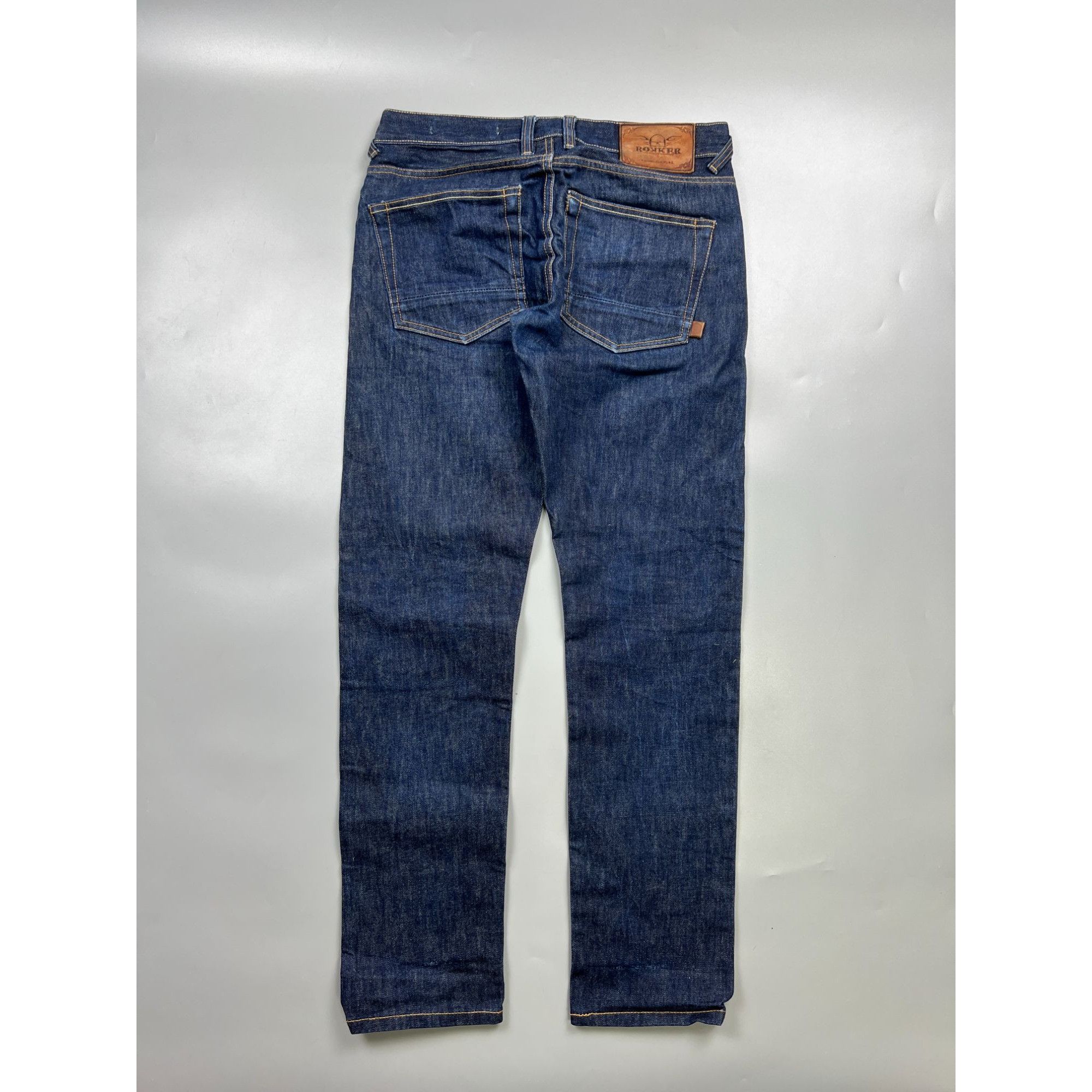 THE ROKKER COMPANY Rokker Raw Premium Selvedge Denim Jeans Pants (Y0933) Size US 31 - 15 Thumbnail