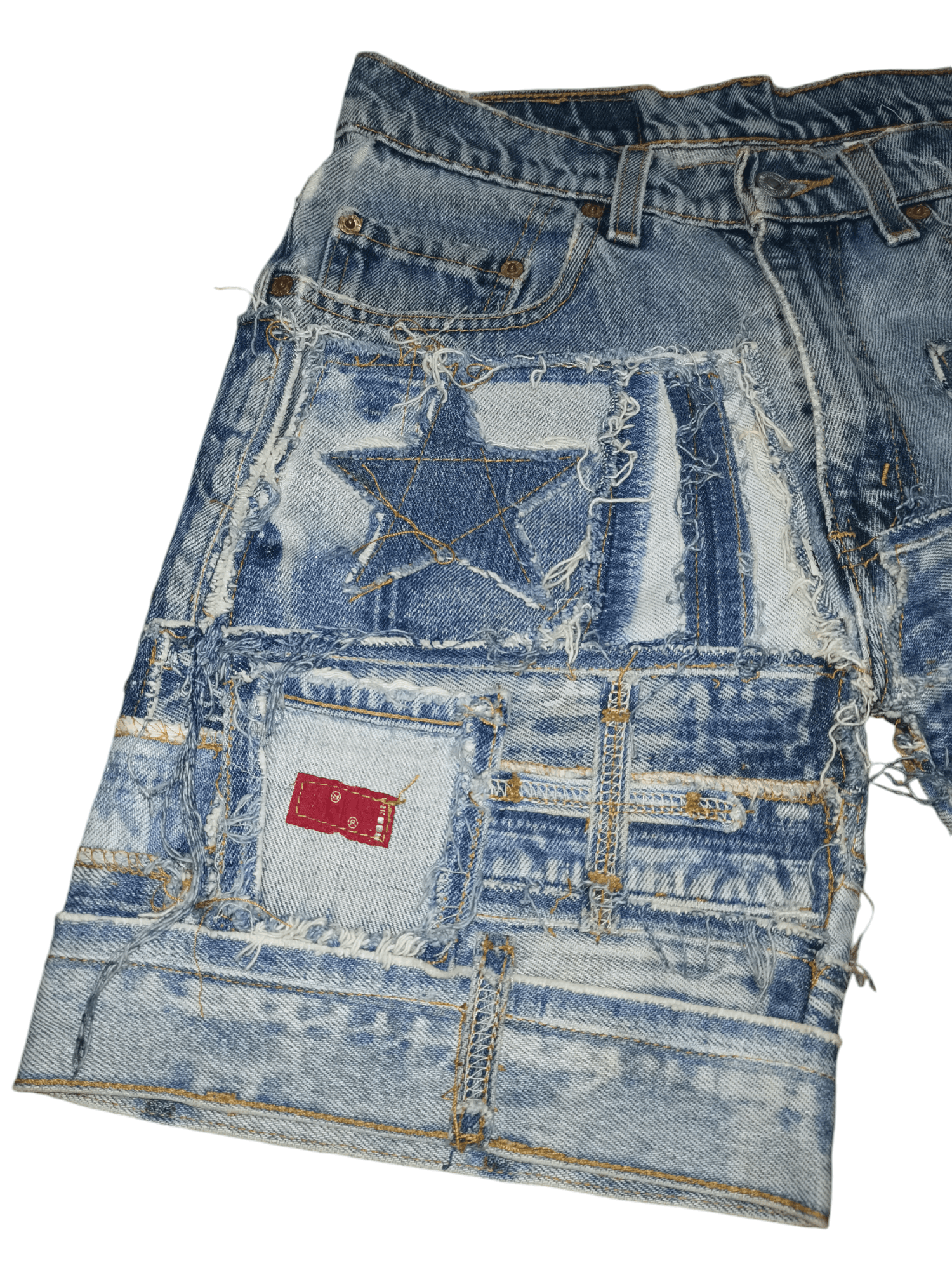 Levi's × Levi's Vintage Clothing × Vintage Levis 550 patchwork shorts rare design Size US 29 - 7 Thumbnail