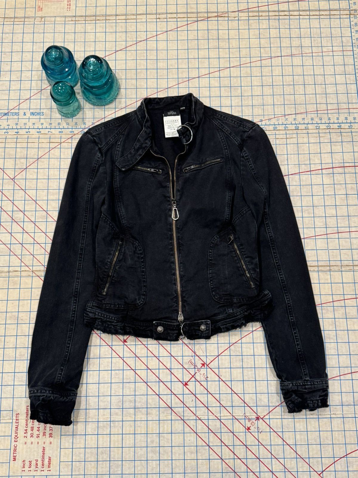 Versace Jeans Couture Versace Jeans Couture Y2K Denim Jacket XS FullZip Black 04/1 Size XS / US 0-2 / IT 36-38 - 3 Thumbnail