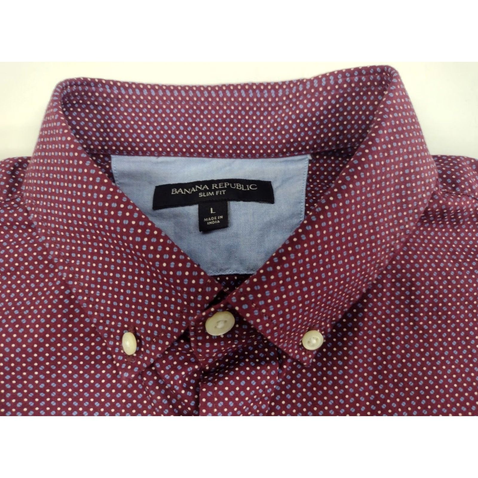 Banana Republic Banana Republic Shirt Mens Slim Fit Button Up Long Sleeve Maroon L #1756 Size US L / EU 52-54 / 3 - 3 Thumbnail
