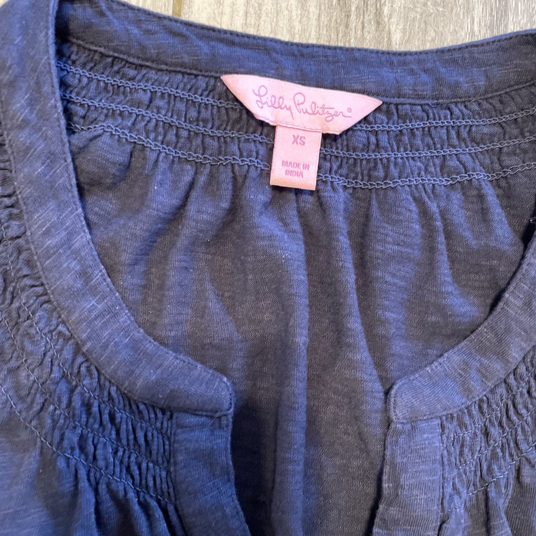 Lilly Pulitzer Lilly Pulitzer Mini Dress Navy Blue XXS Sleeveless Gold Button Front Nautical Dress, Shift, Cotton Blend, Short, Women, XS without N/A Size XXS / US 00 / IT 34 - 5 Thumbnail