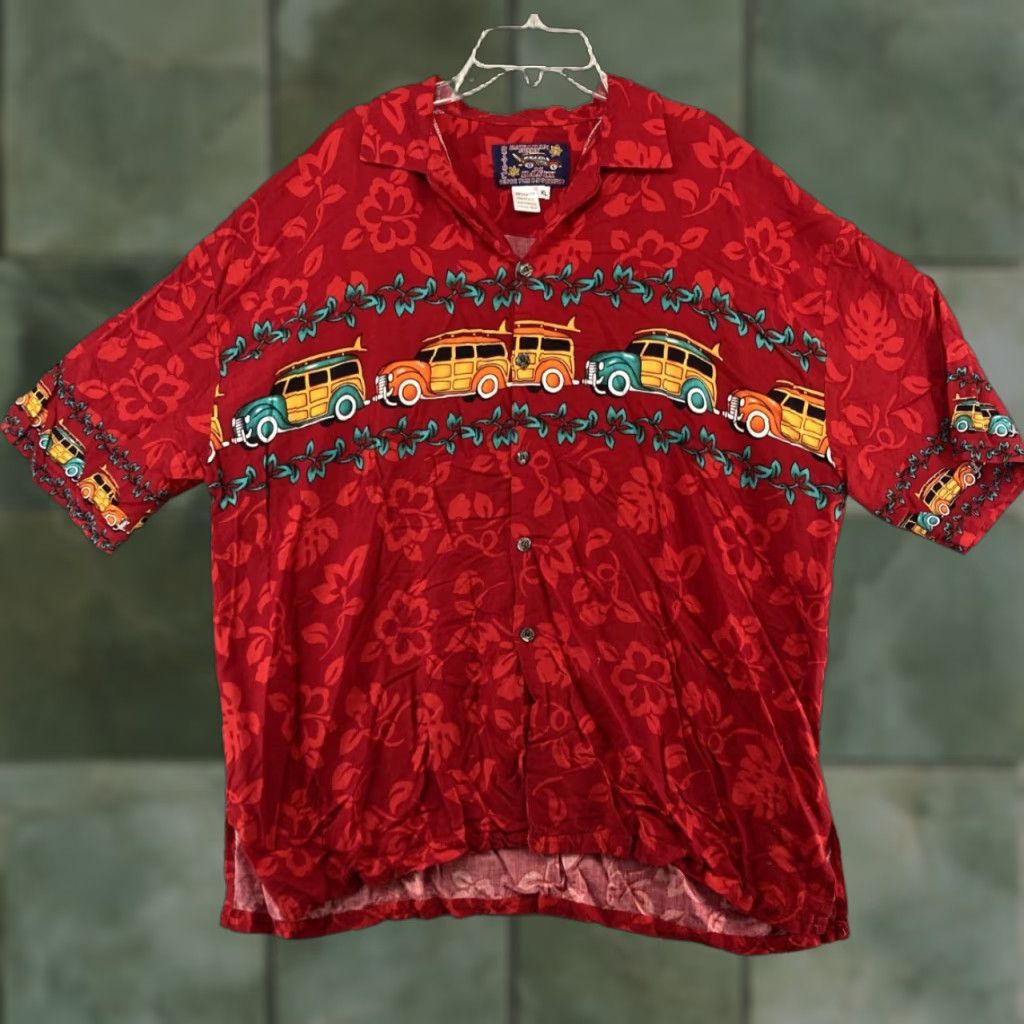 Vintage VINTAGE Basix Hawaiian Shirt Men's XL Red Floral Summer Casual Short Sleeve Button-up Size US XL / EU 56 / 4 - 1 Thumbnail
