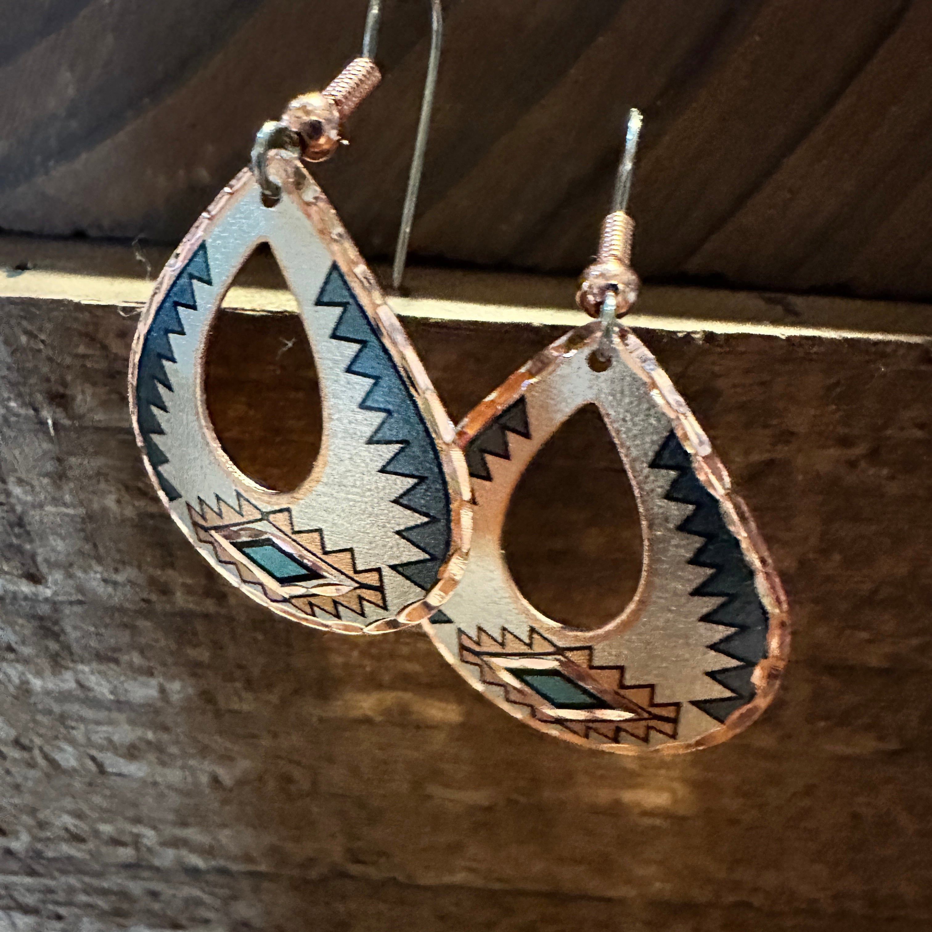 Other Boho Native American Tribal Teal Blue Native Copper Wire Ear Size ONE SIZE - 3 Thumbnail