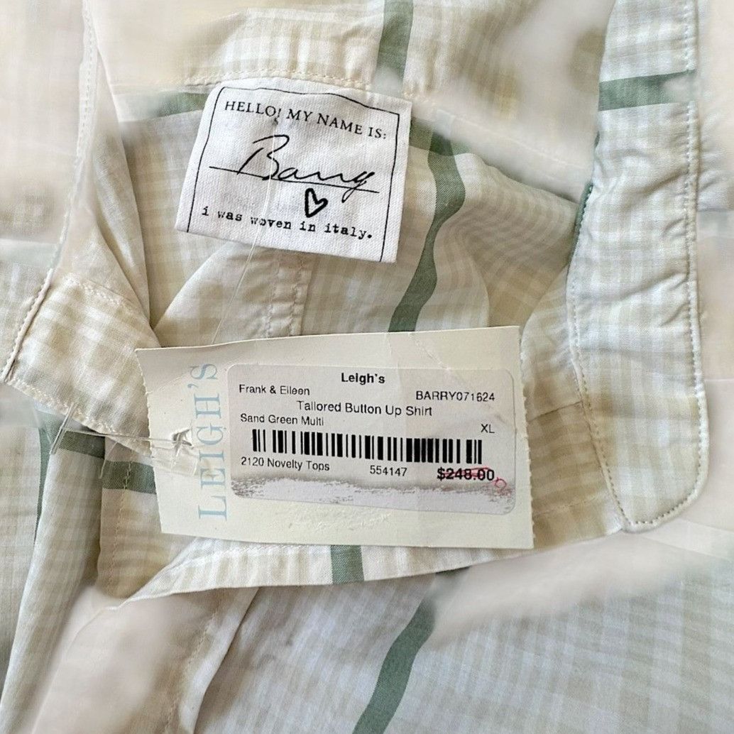 Frank & Eileen Frank & Eileen Barry Shirt, Size XL , Green/sand Check, New, Size XL / US 12-14 / IT 48-50 - 9 Thumbnail