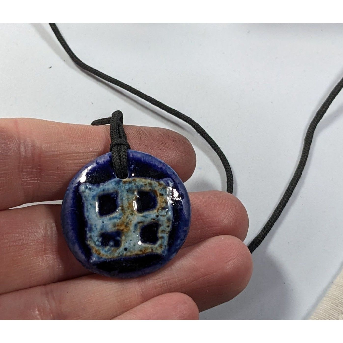 Other Handmade Ceramic Blue Glazed Pendant Necklace Size ONE SIZE - 8 Thumbnail