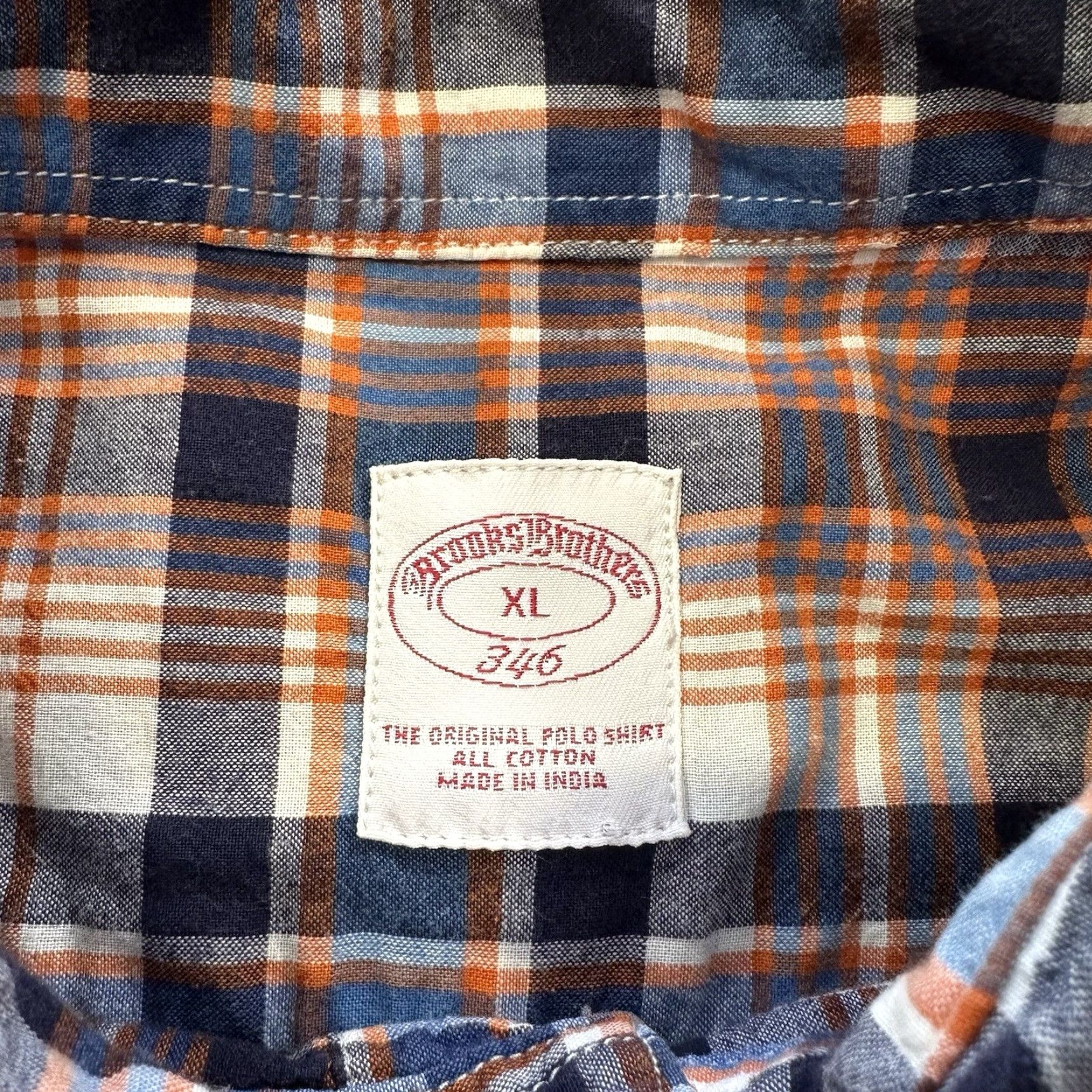 Brooks Brothers Brooks Brothers Button-Down Shirt Mens XL Original Polo Shirt Cotton Plaid Shirt Mens XL Orange Button-Up Casual Business Size US XL / EU 56 / 4 - 2 Thumbnail