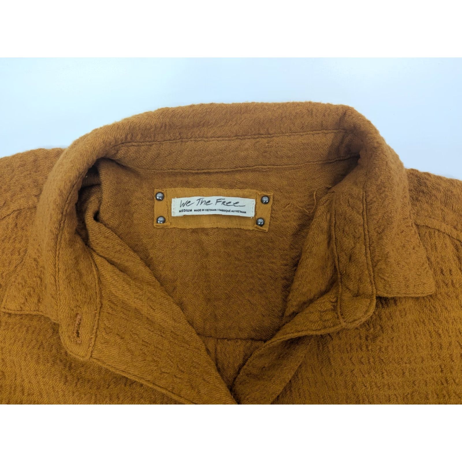 Vintage We the Free We the Free Women's Size Medium Mustard Orange Hidden Valley Button Top Shirt Oversized Button-Up Size M / US 6-8 / IT 42-44 - 7 Thumbnail