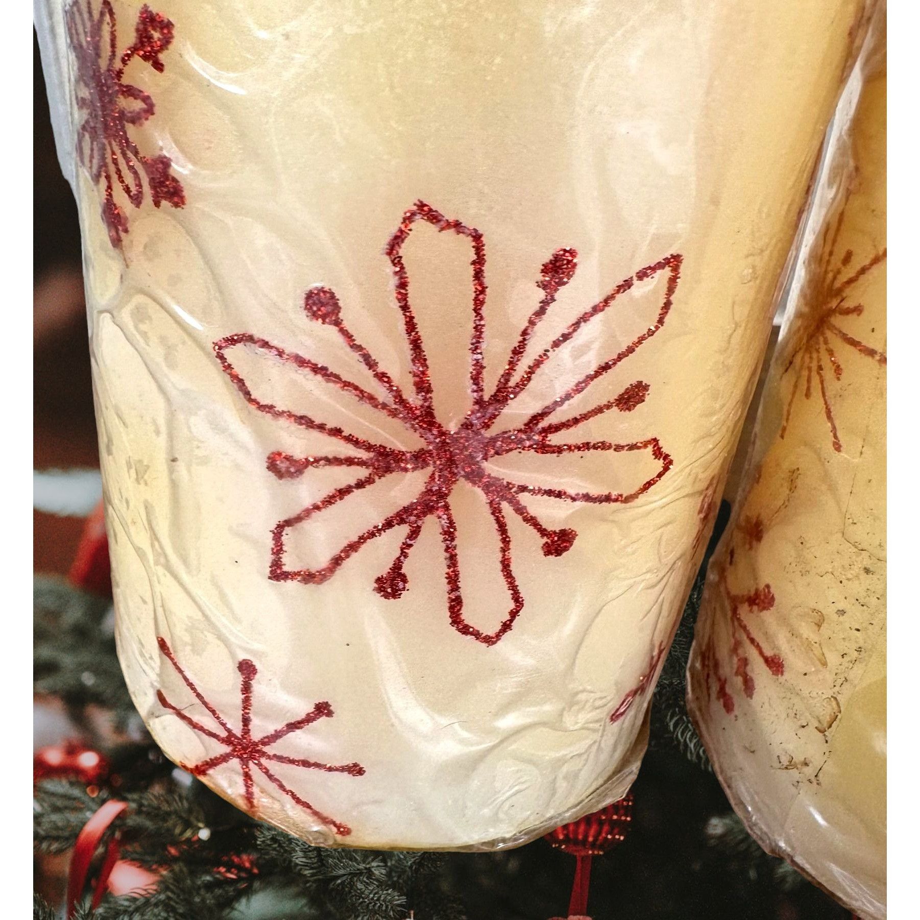 Vintage VTG NWT Christmas Snowflake Pillar Candle Kohl's Wax Embosse Size ONE SIZE - 4 Thumbnail