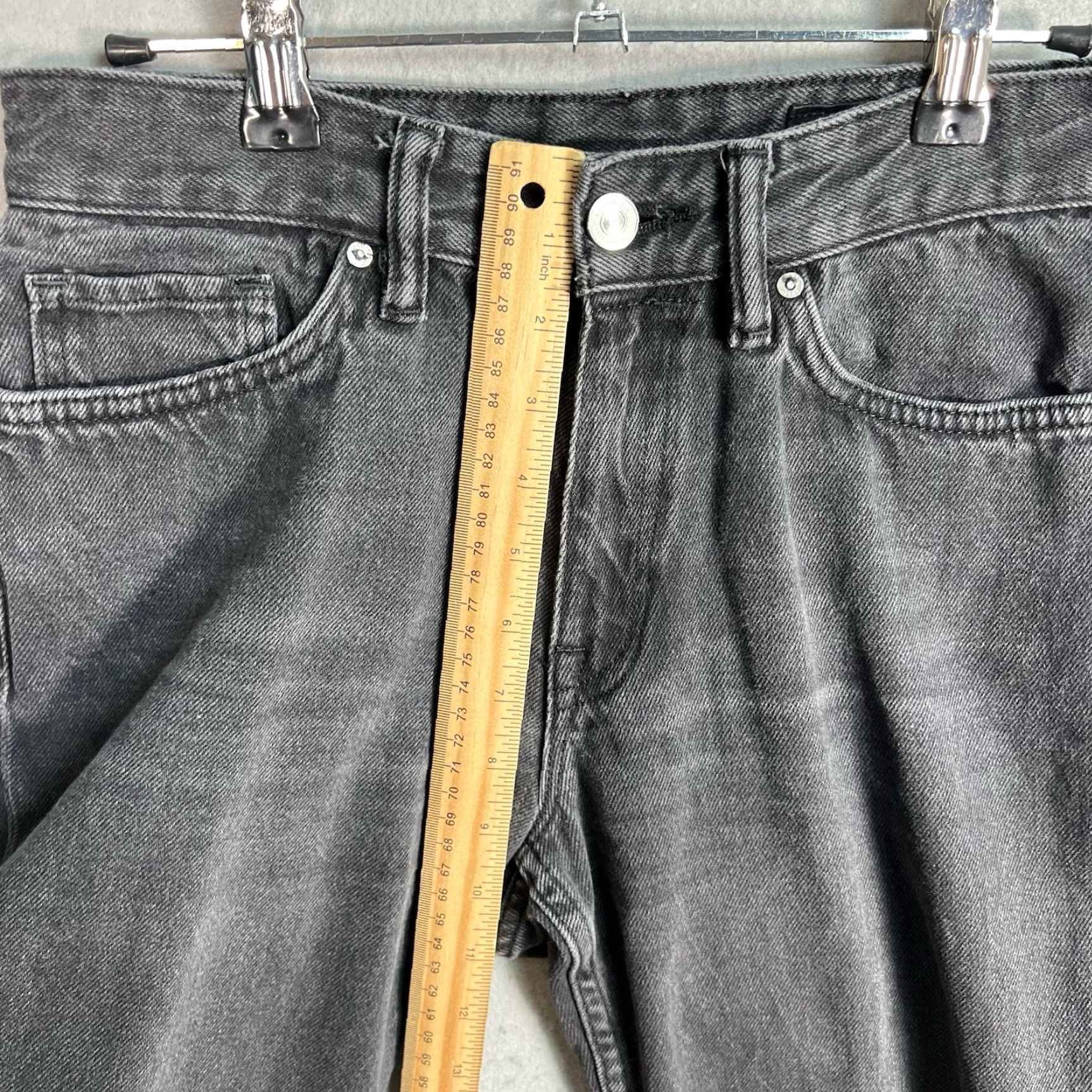 Allsaints ALL SAINTS AVA Raw Hem Washed Black Straight Cut Relaxed Leg JEANS Waist 26 Size 26" / US 2 / IT 38 - 7 Thumbnail