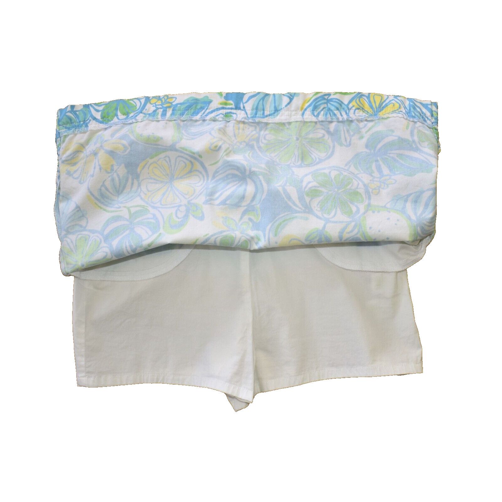 Lilly Pulitzer LILLY PULITZER Blue White Fruit Back Zipper Skort Skirt Sz 2 Size 26" / US 2 / IT 38 - 4 Thumbnail
