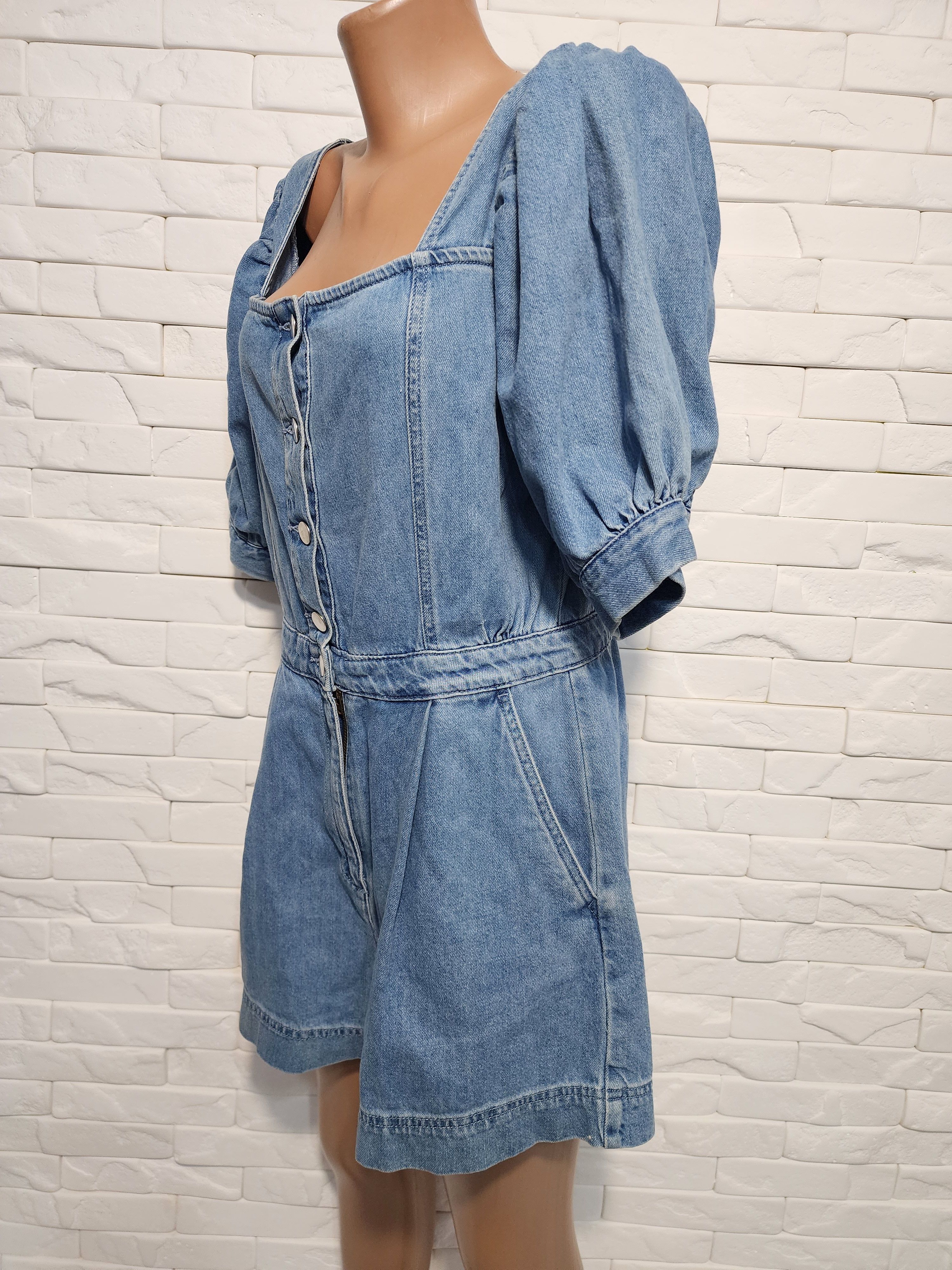 Vintage Women's cotton jumpsuit. Size 38" / US 16 / IT 52 - 2 Thumbnail