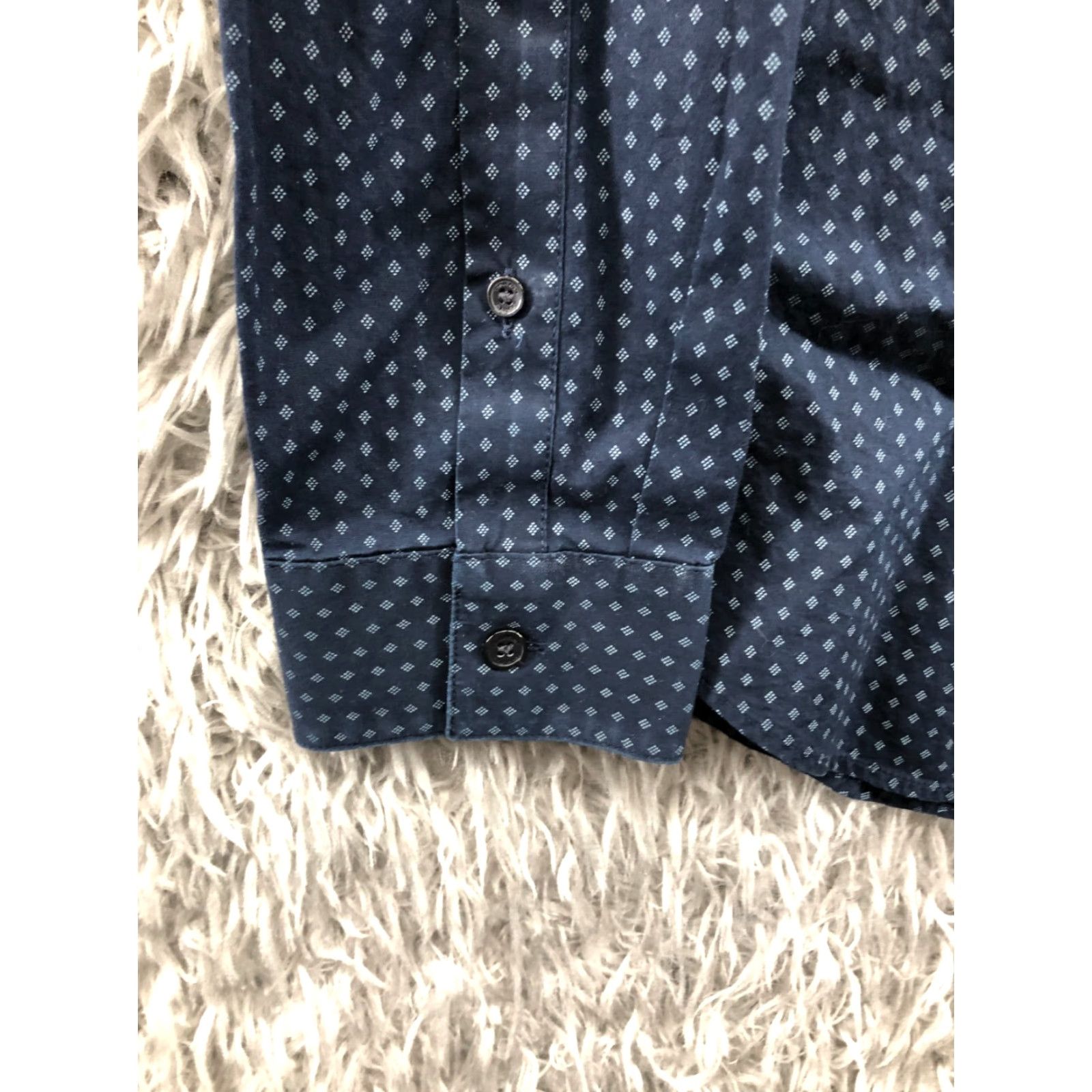Calvin Klein Calvin Klein Shirt Mens M Non Iron Long Sleeve Spread Collar Blue Argyle • Calvin Klein Infinite Cool • Blue Size US M / EU 48-50 / 2 - 2 Thumbnail