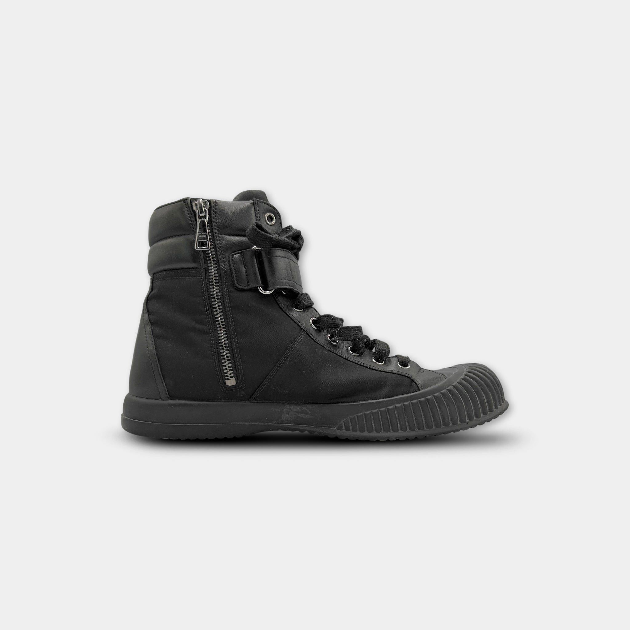 Prada Prada High-Top Duck Rubber Toe Sneakers Size ONE SIZE - 7 Thumbnail