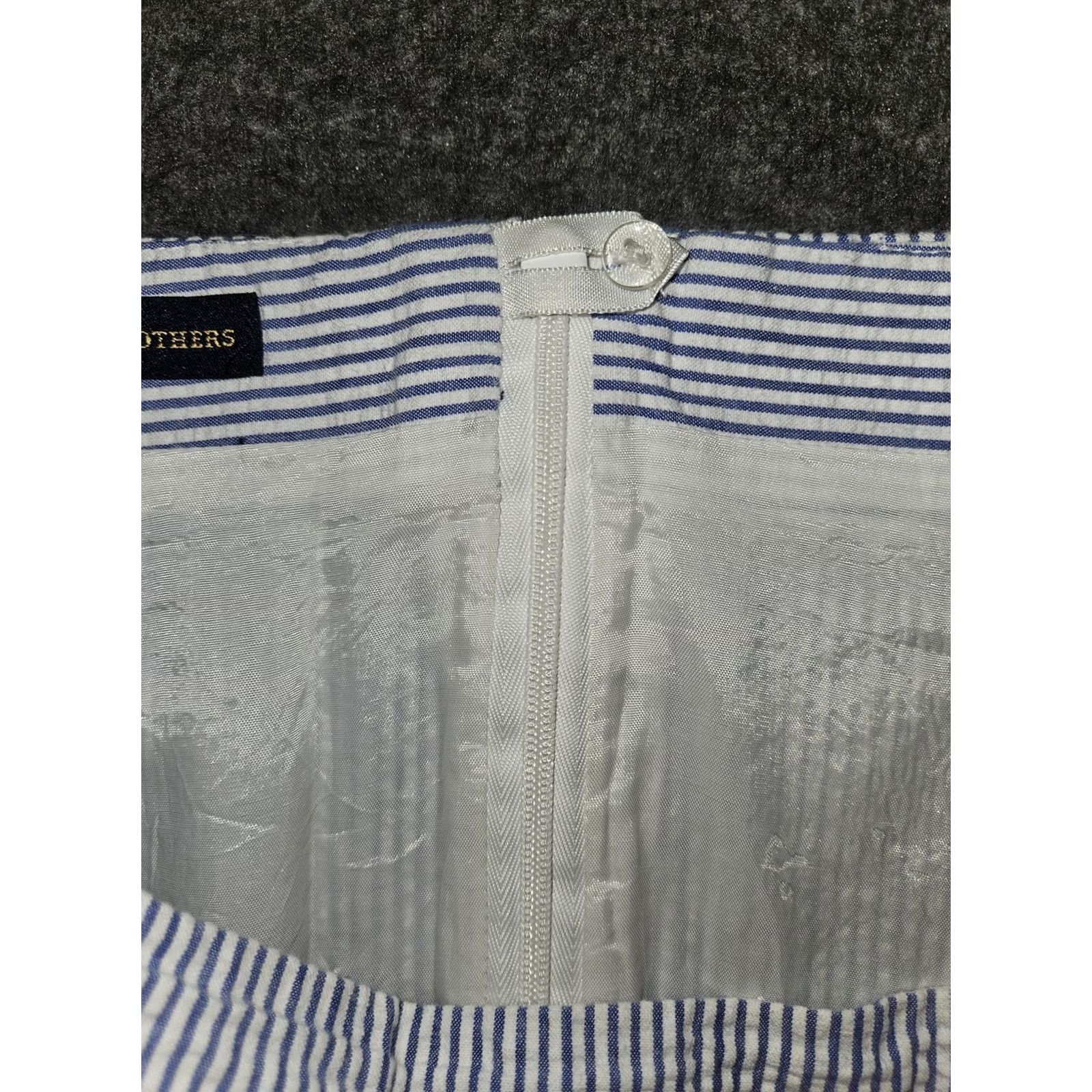 Brooks Brothers Brooks Brothers Skirt Womens 16 Blue Striped Knee Length Lined Pencil Seersucker Size 38" / US 16 / IT 52 - 7 Thumbnail