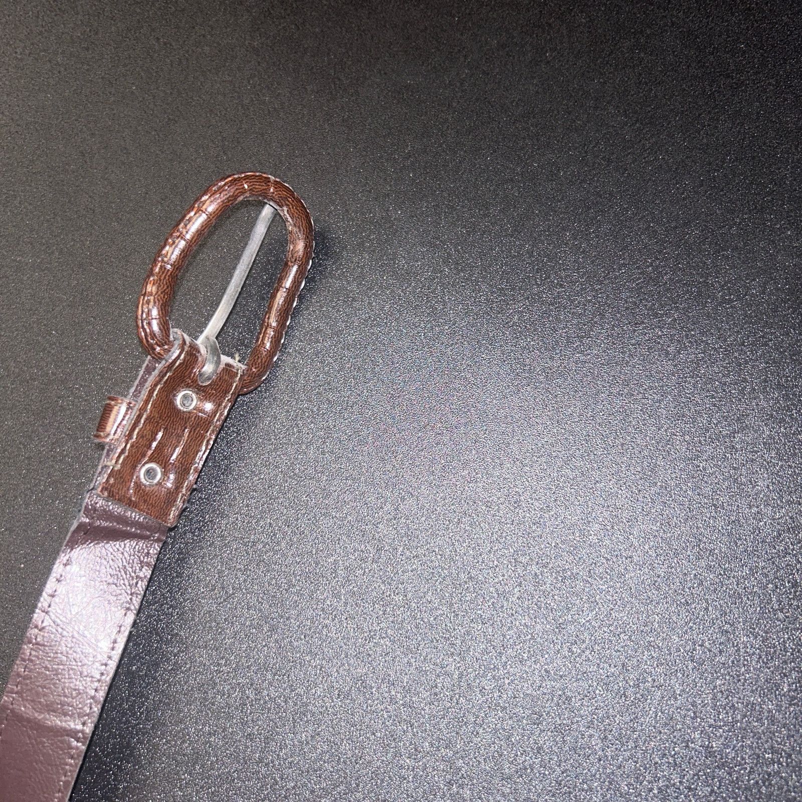 Other Brown Textured Faux Leather Adjustable Belt Women's Size 12 Size ONE SIZE - 6 Thumbnail