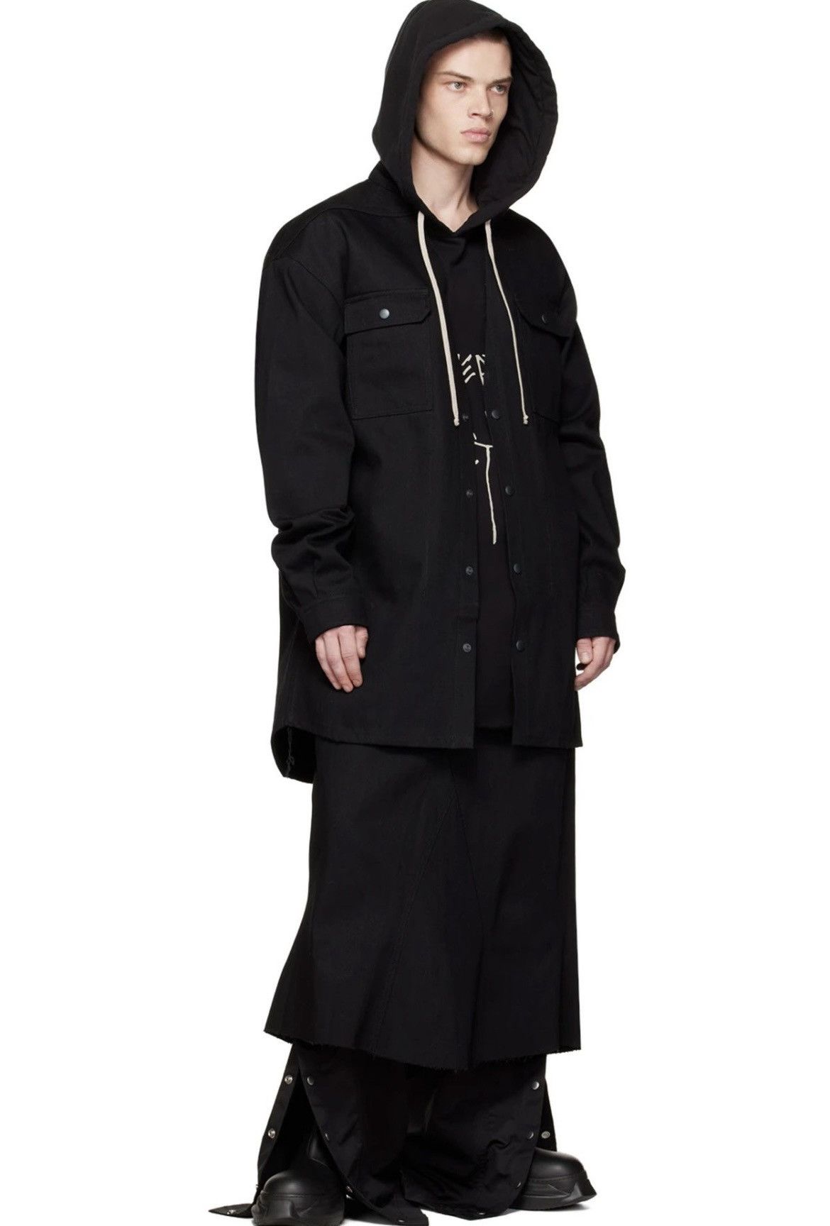 ジャケット・アウター Rick Owens JUMBO CUT OUT OUTER SHIRT Black Rick Owens DRKSHDW Jumbo Cut Out Outershirt | SVD