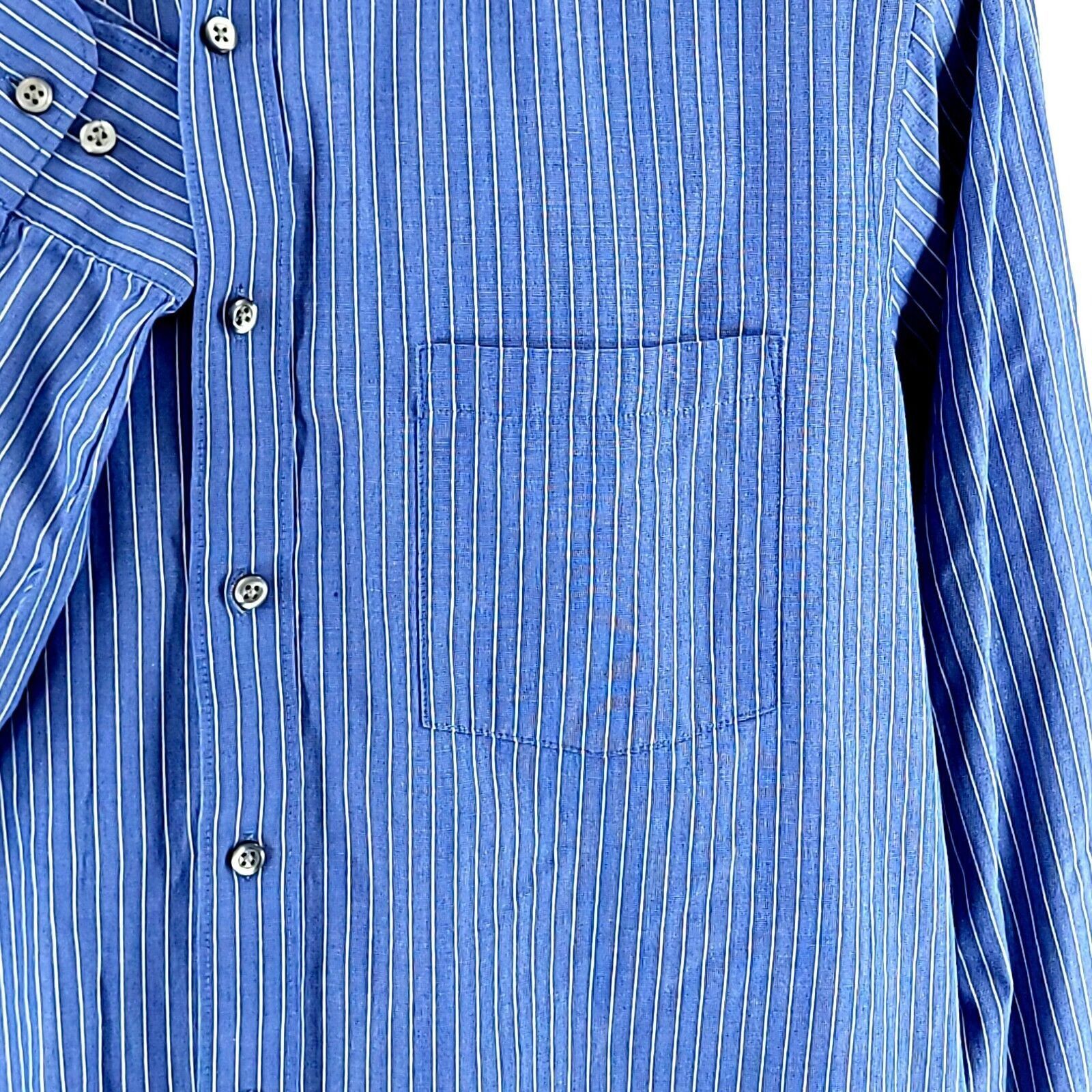 Van Heusen Van Heusen Originals Regular Fit 15-15.5 34/35 Blue Striped Size US S / EU 44-46 / 1 - 2 Thumbnail