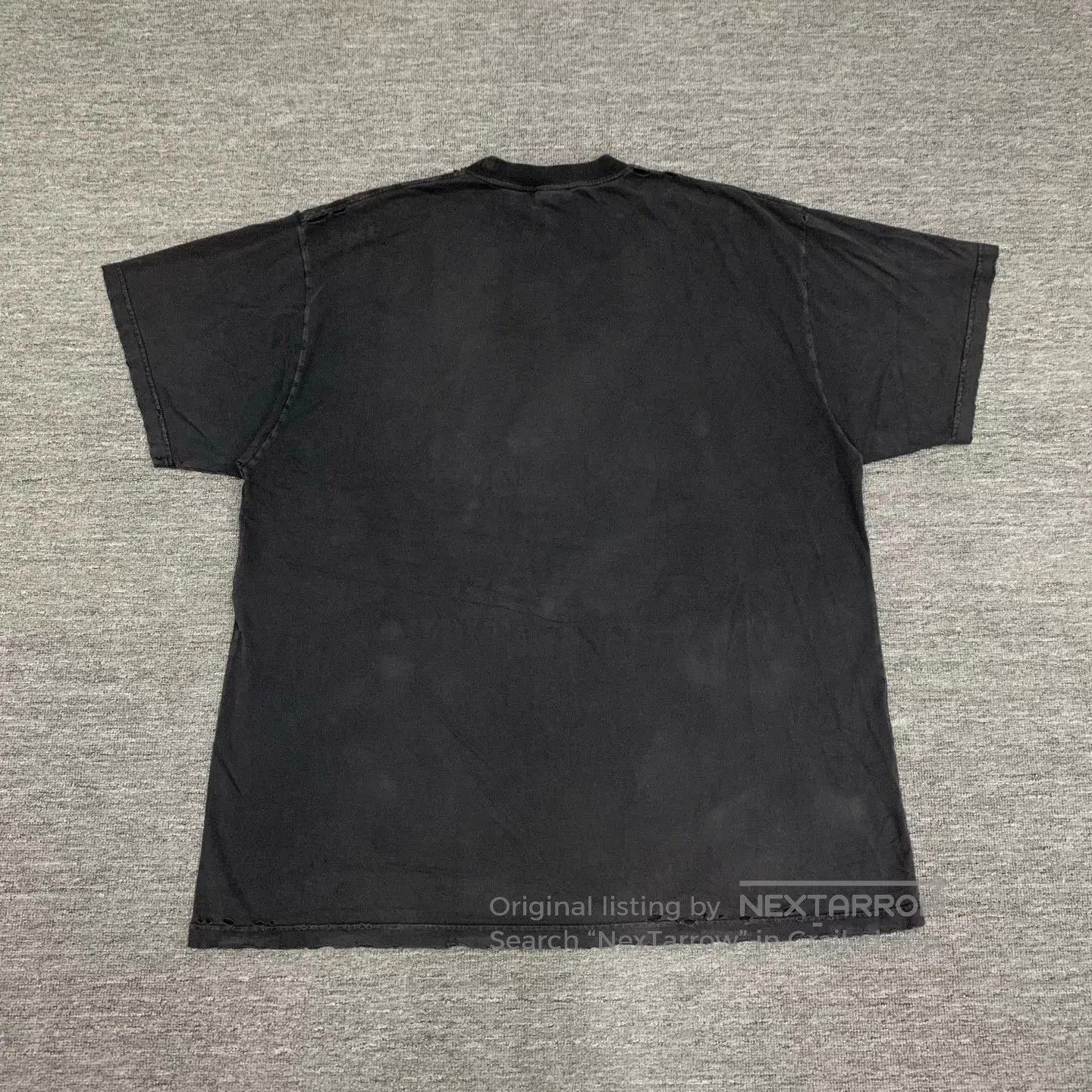 Balenciaga Balenciaga Black Distressed Logo T-Shirt. Size US XL / EU 56 / 4 - 2 Thumbnail