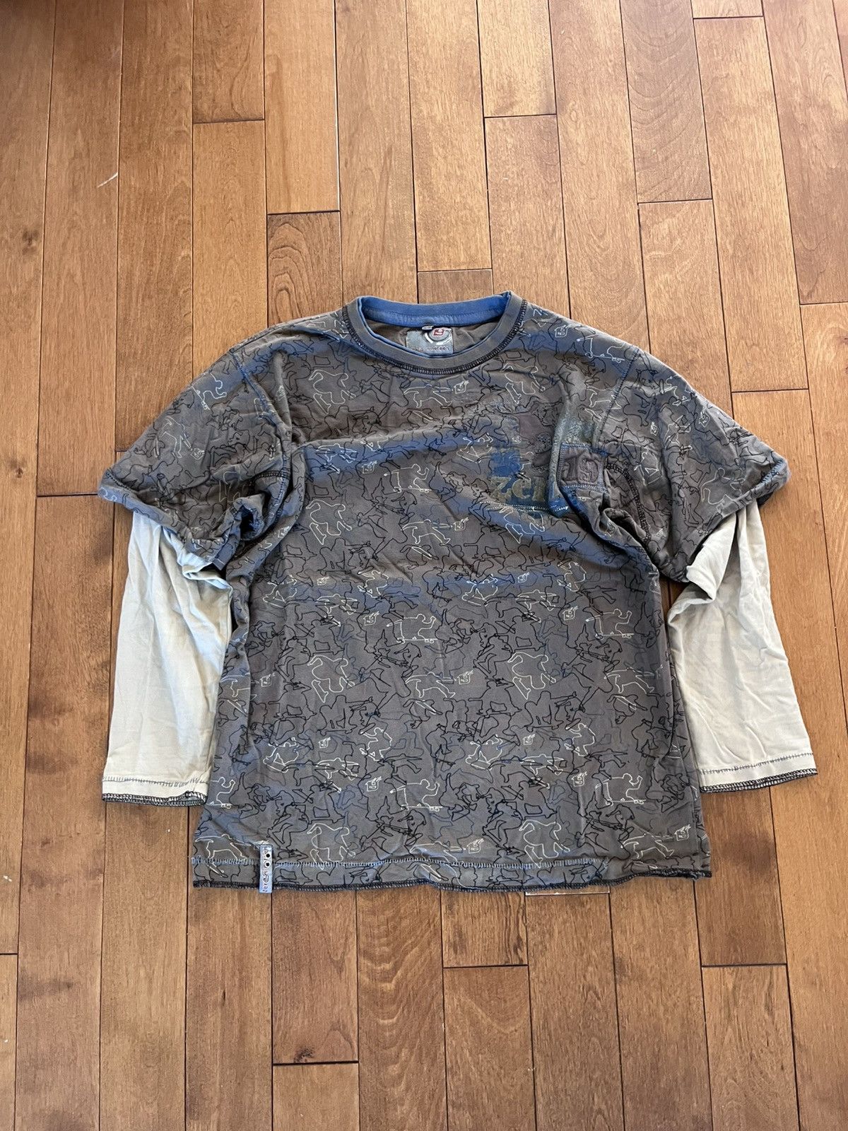 Vintage Y2k layered longsleeve Size US XL / EU 56 / 4 - 2 Thumbnail