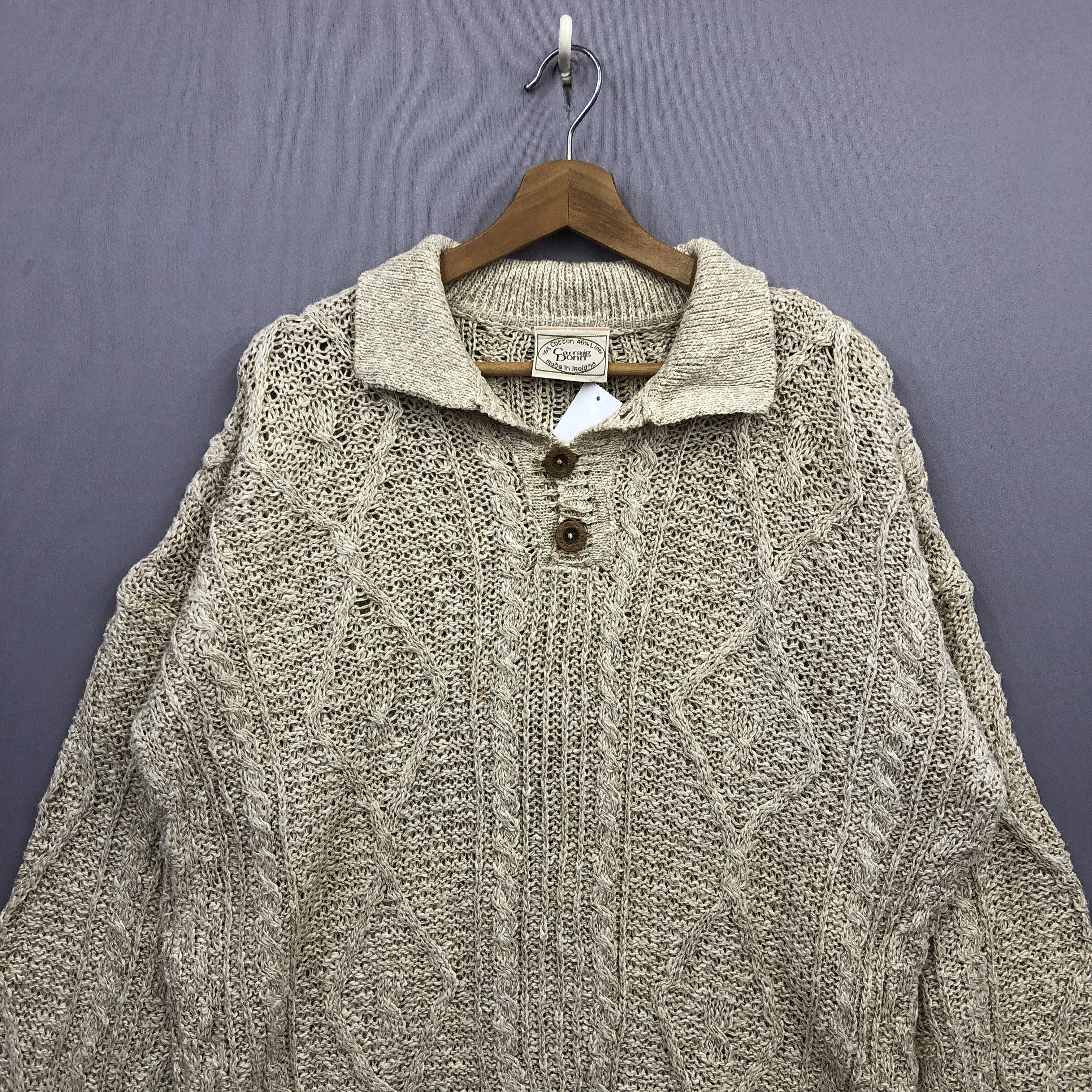 Carraig Donn × Vintage Carraig Donn Cable Knit BHalg Button Sweater Sweatshirt Size US XL / EU 56 / 4 - 2 Thumbnail