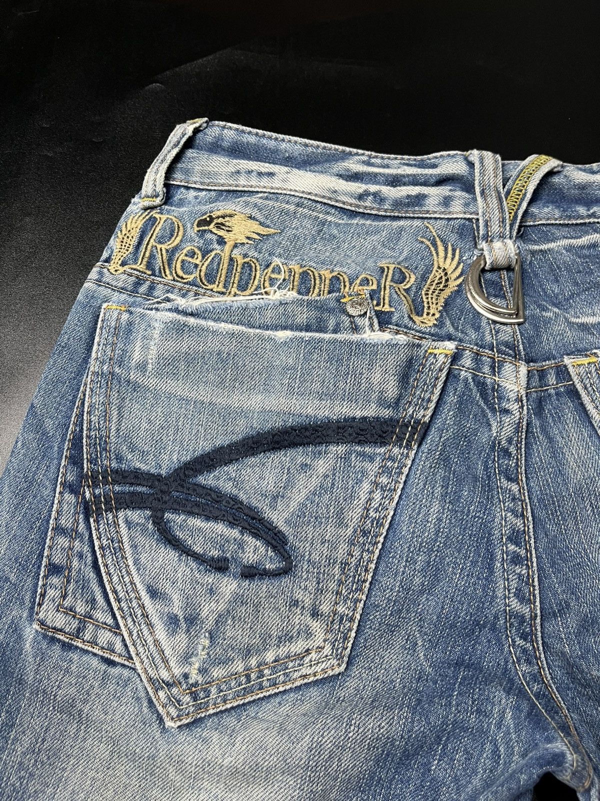Japanese Brand RED PEPPER SUPER FLARE DISTRESSED JEANS Size US 29 - 10 Thumbnail