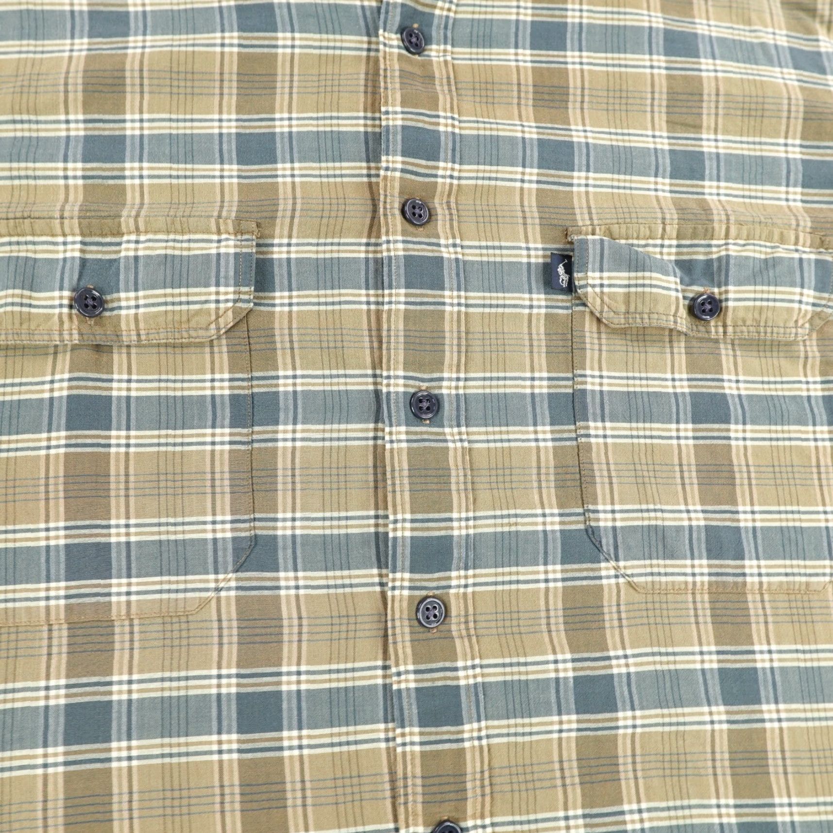 Polo Ralph Lauren VINTAGE Polo Ralph Lauren Shirt Mens 2XL Plaid Button-Up Casual Cotton Brown Blue 90s Polo Pony Mens Size US XXL / EU 58 / 5 - 3 Thumbnail