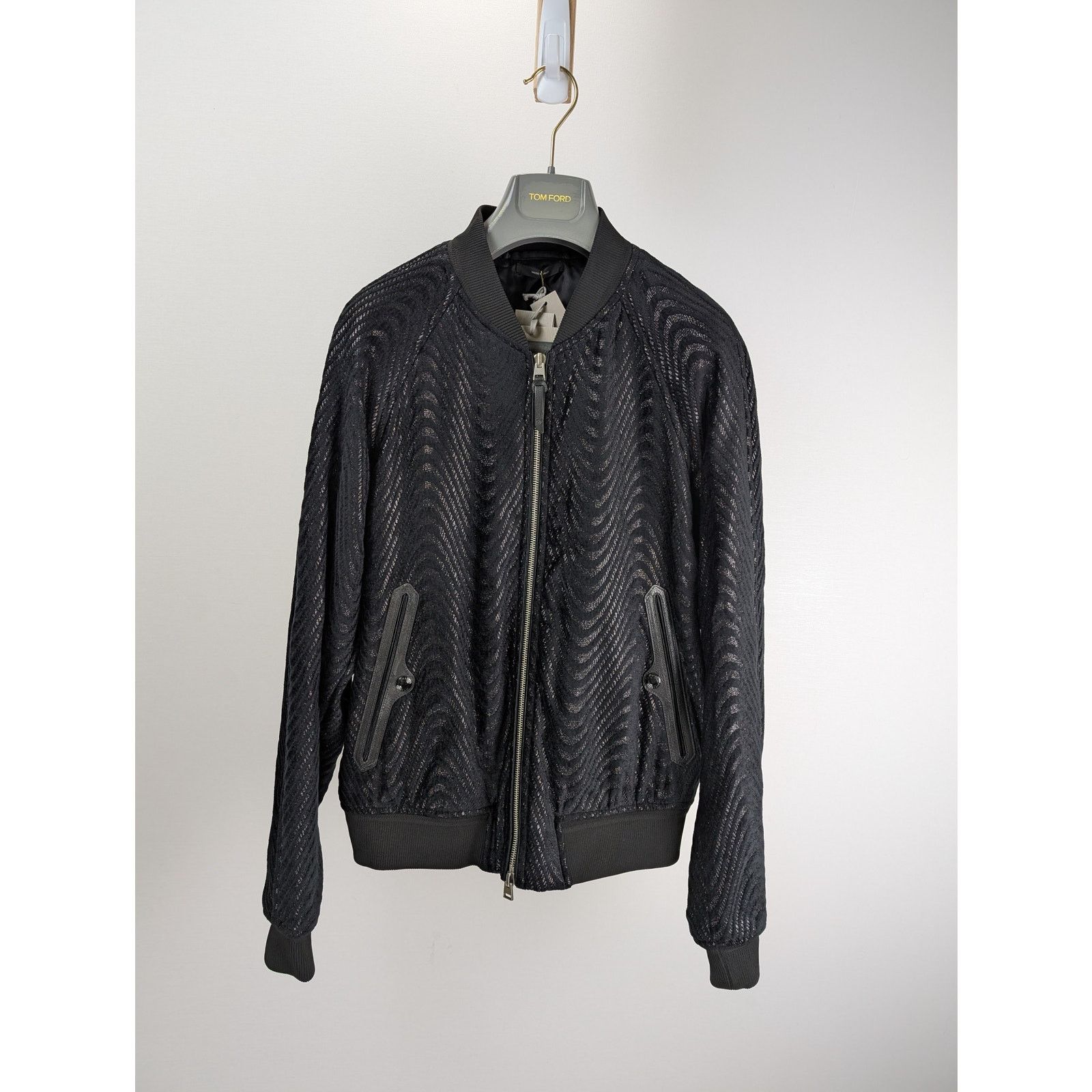 Tom Ford o1rshd1 Wave Jacquard Bomber Jacket in black 48 Size US M / EU 48-50 / 2 - 4 Thumbnail