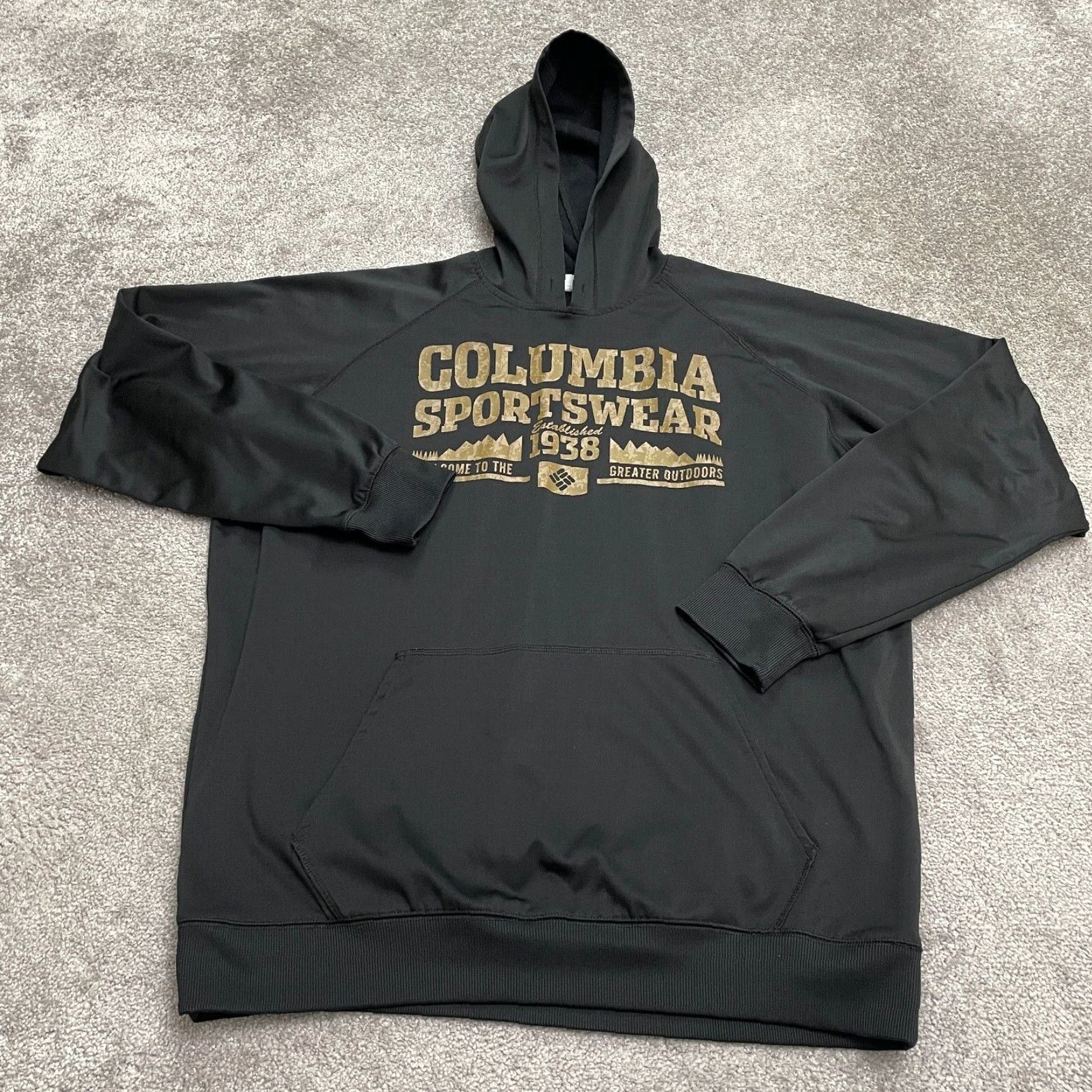 Vintage Columbia Hoodie Sweatshirt Mens XL Black Fleece Graphic Drawstring Pullover Size US XL / EU 56 / 4 - 2 Thumbnail