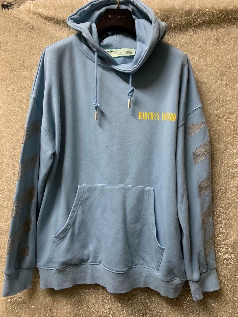 Off-White Men's Blue Hoodie Sweatshirt