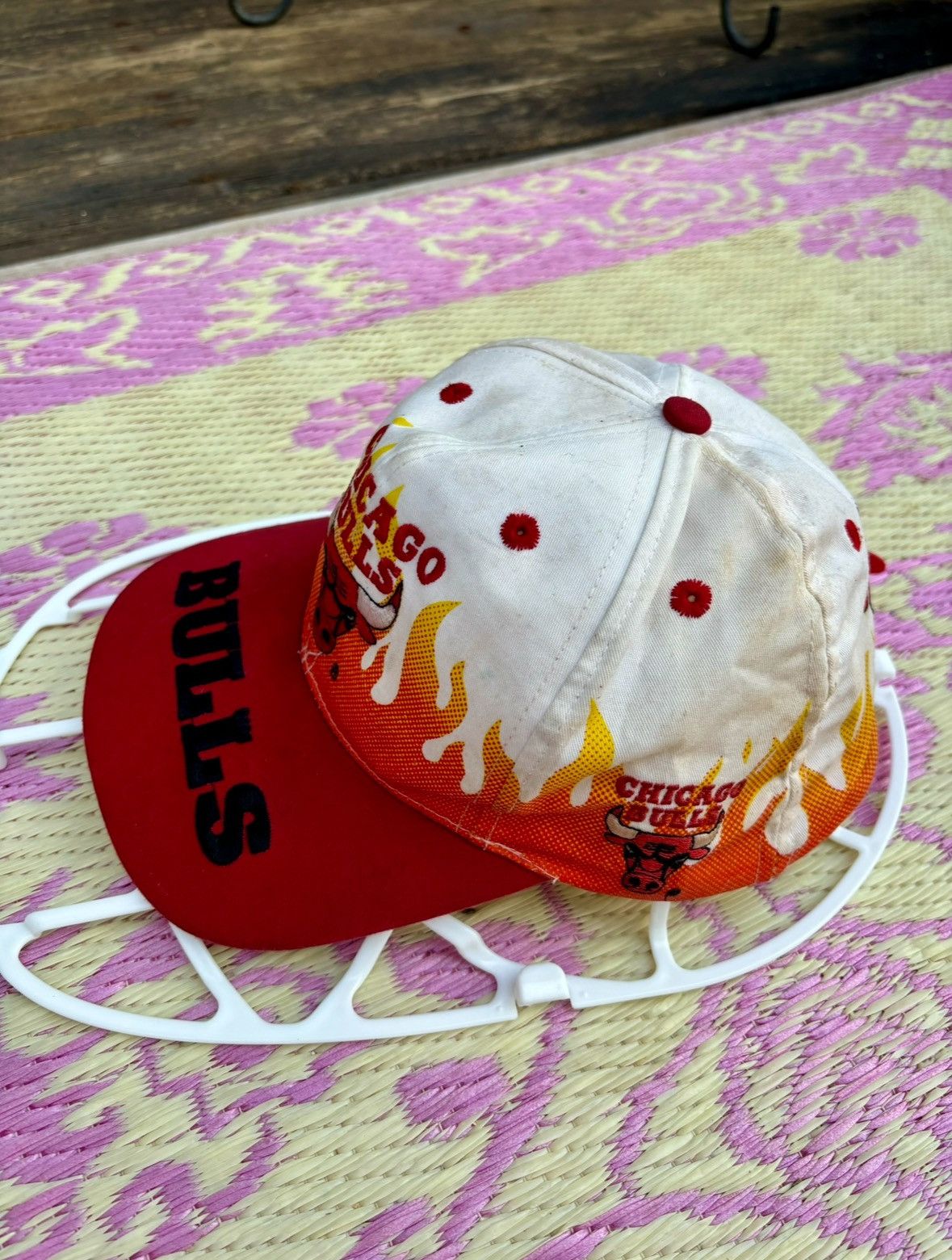 NBA Chicago Bulls Flame On Fire Vintage 90’s Snapback Hat Size ONE SIZE - 3 Thumbnail