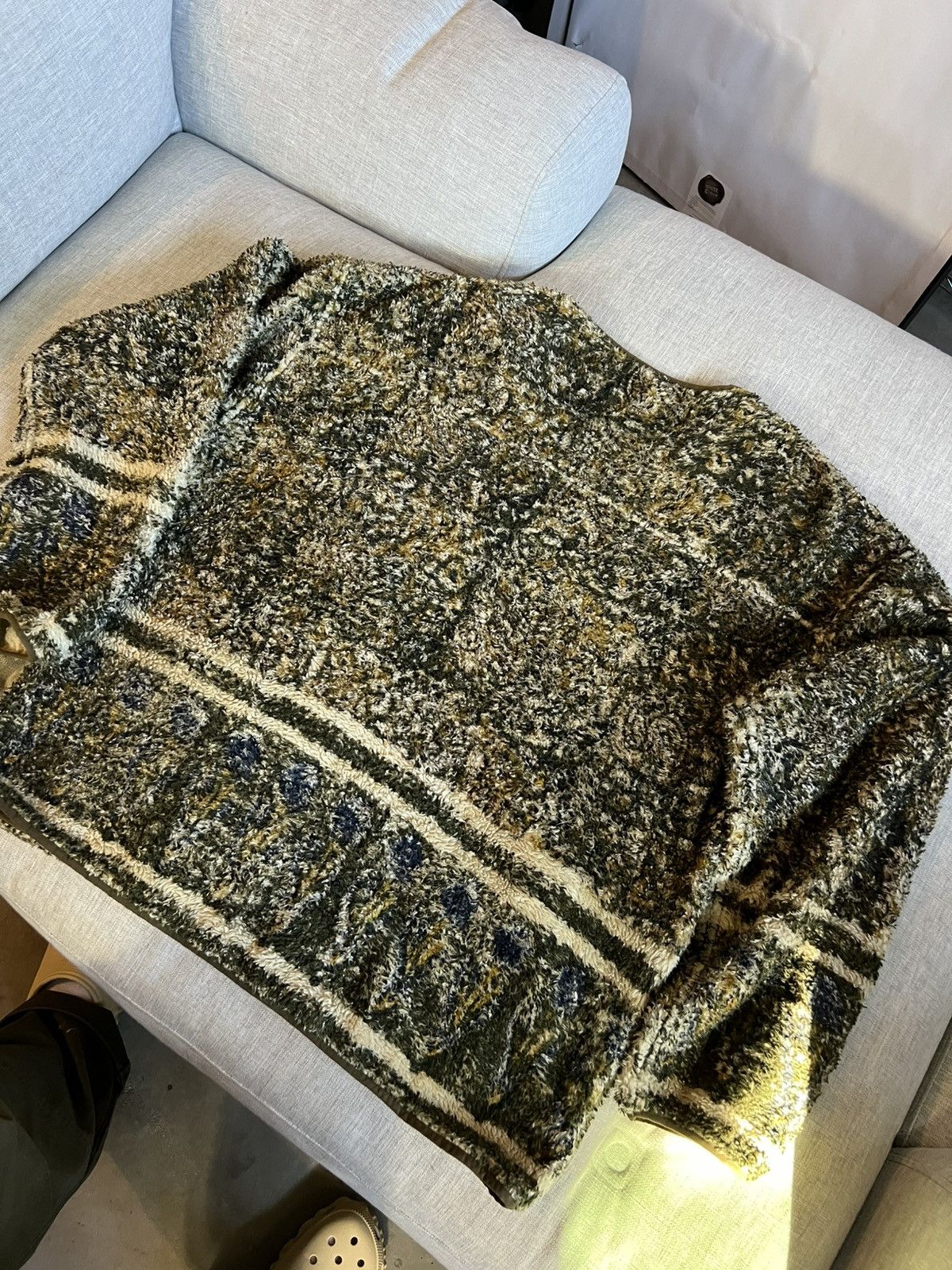 18 East 18 East Block Print Fleece Full Zip Cardigan Size US XXL / EU 58 / 5 - 2 Thumbnail