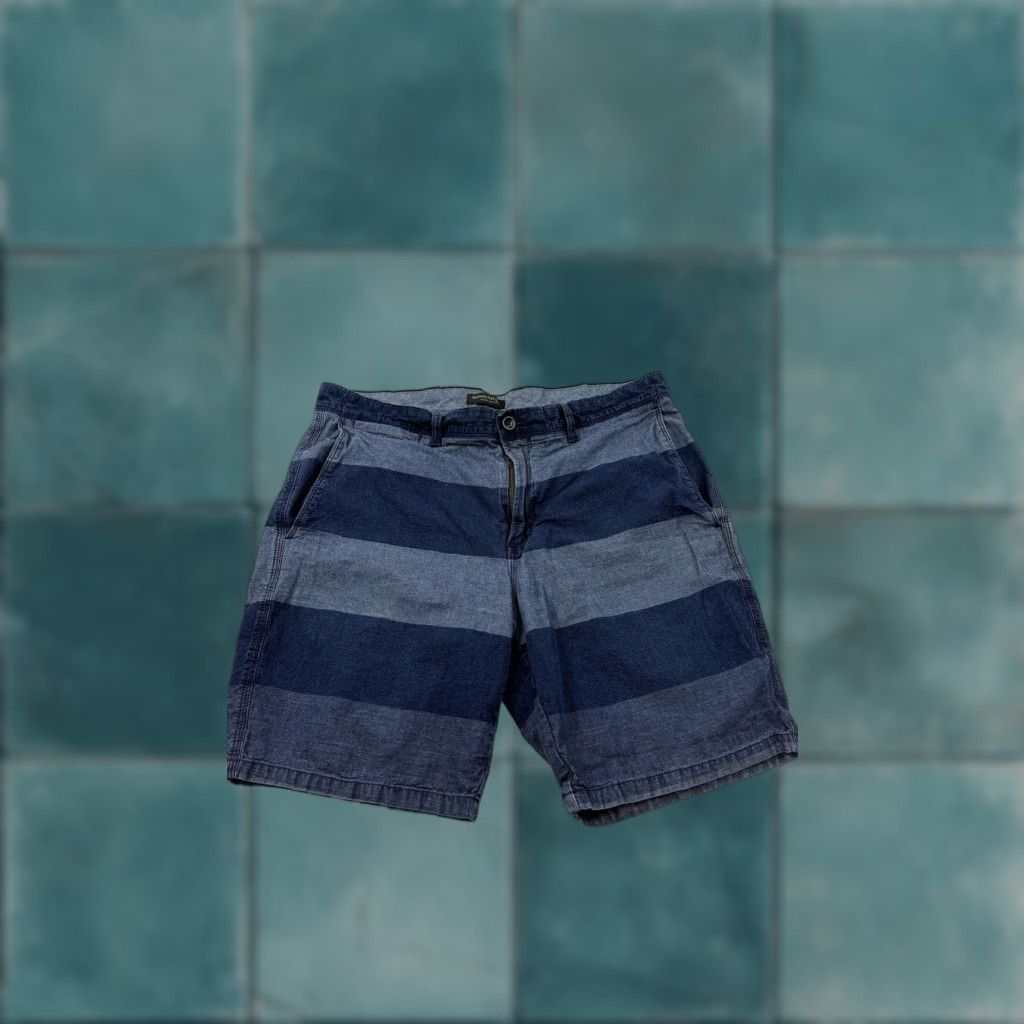 Banana Republic Banana Republic Shorts Mens 35 Blue Striped Chino Aiden Short 9 Inseam Cotton Denim? Size US 35 - 1 Thumbnail